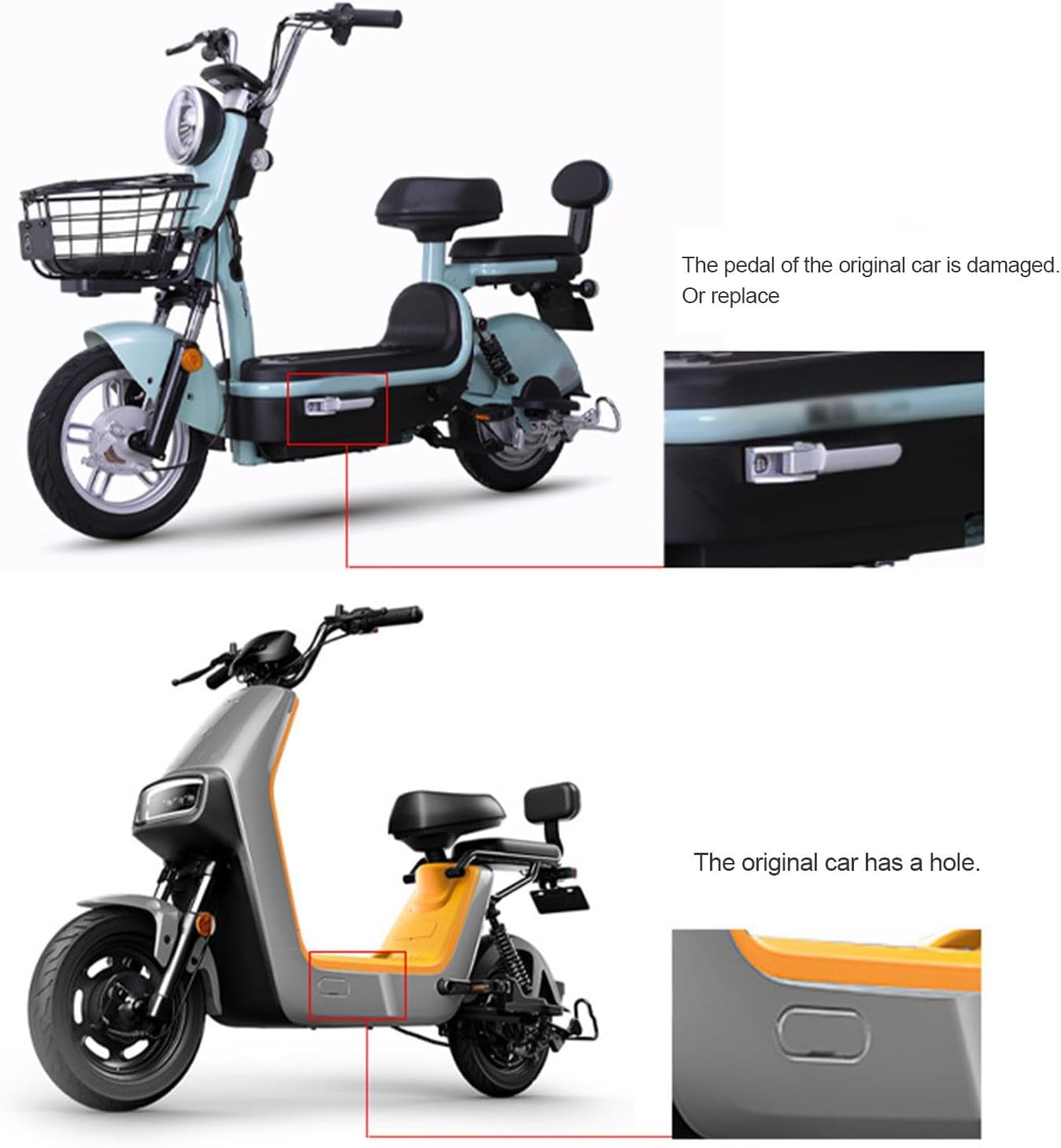 Motorcycle Foot Pegs, Front Foot Pedal for Ebikes | Passenger Pedal Supports, Folding Motorcycle Foot Rests for Electric Vehicles image number 3