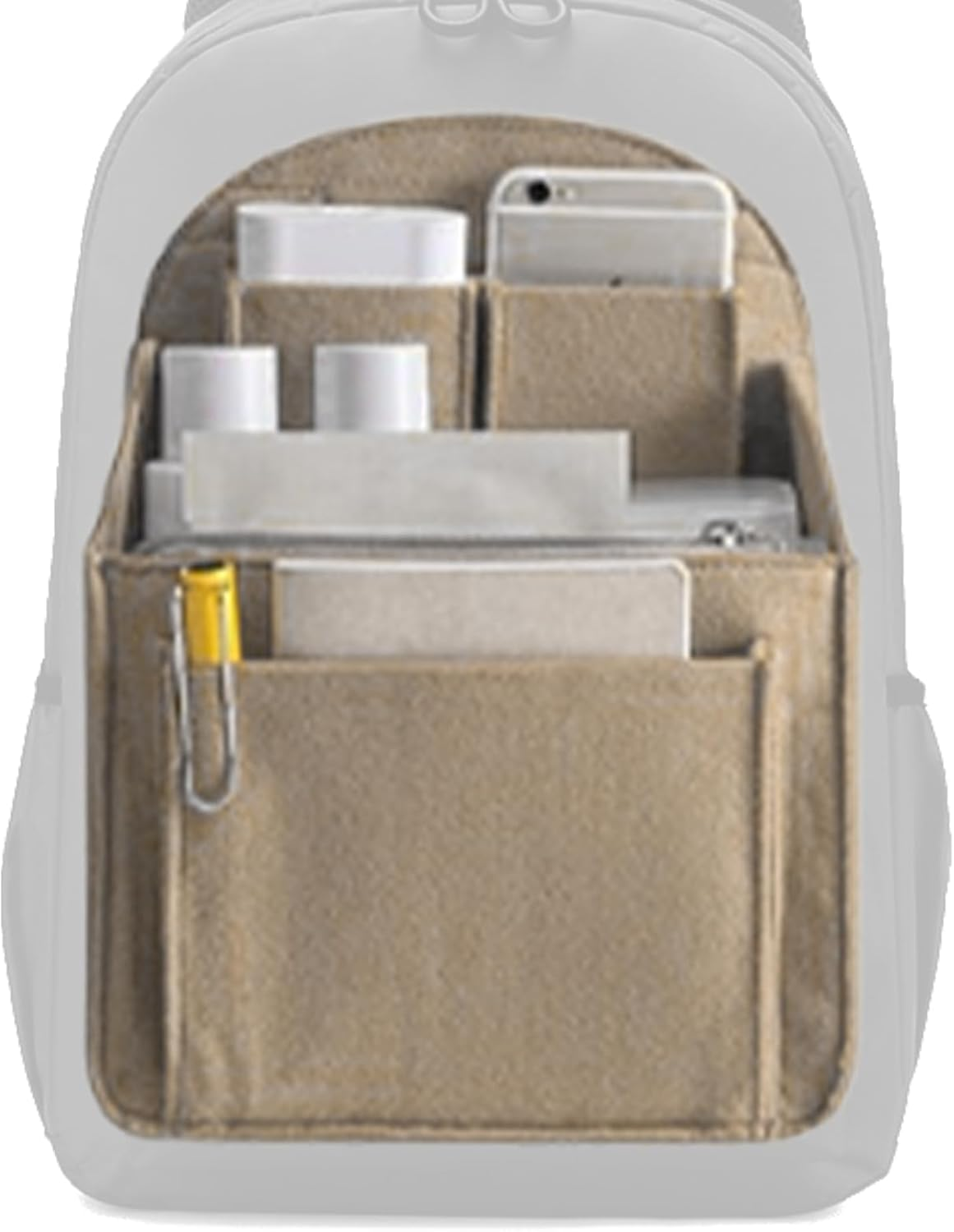 Bag Organizer, Bag Insert Organizer - Felt Storage Bag Wallet Organizer - Travel Backpack Insert, Multi-Pocket Organizer Liner for Shoulder Bag