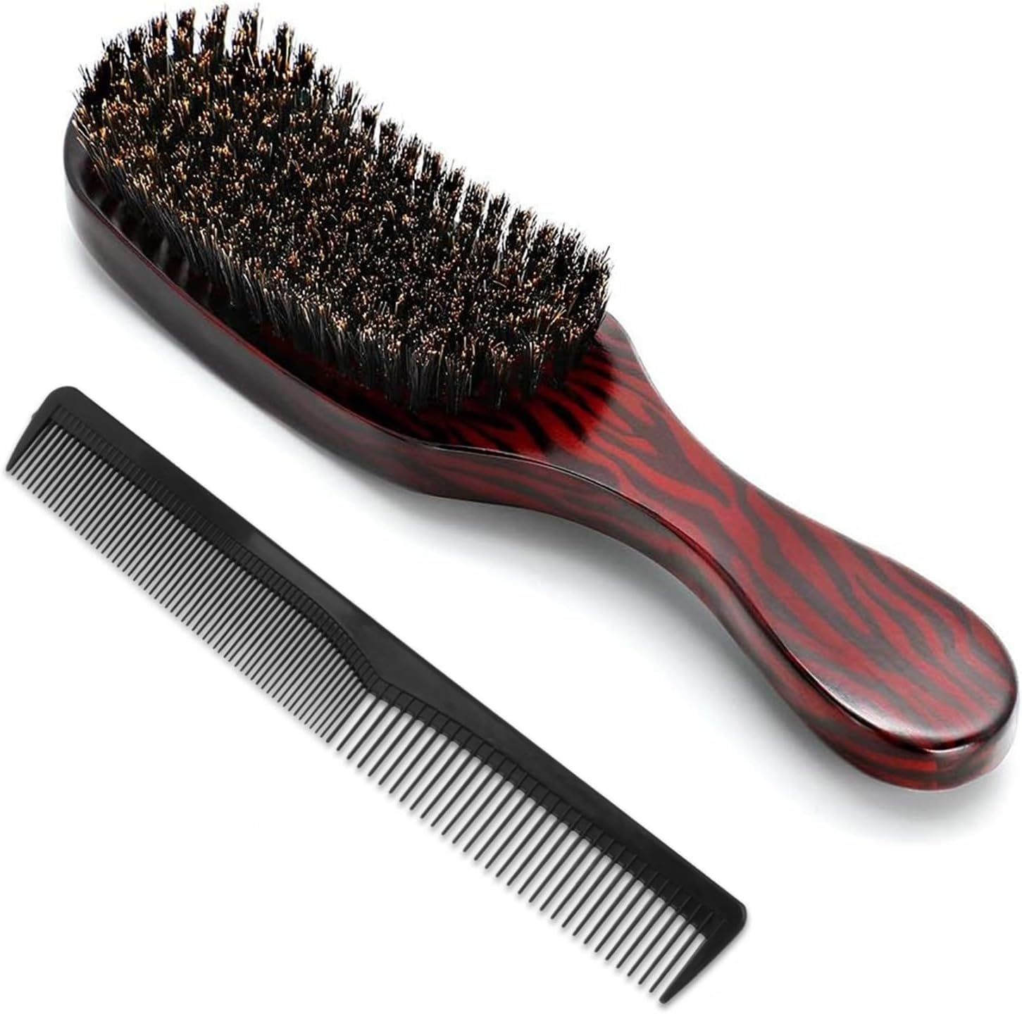 Kzvsiy 2 Pack Boar Bristle Hairbrush and Massage Comb Set, Beard Styling & Hair Detangling, Ideal for Long, Thick, Curly, Wavy, Dry or Damaged Hair, Men and Women image number 3
