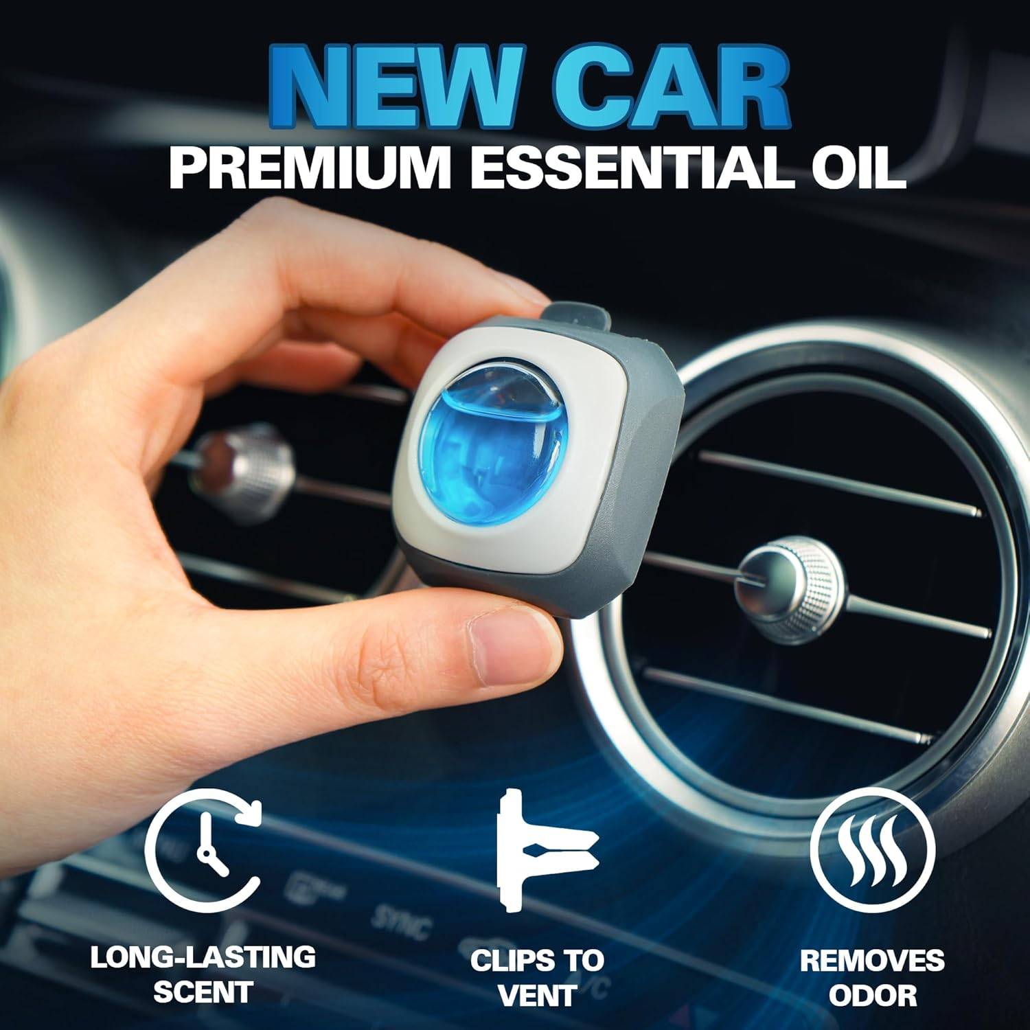 New Car Scent Car Air Freshener Clip(Blue Sky), 6 Car Freshener Vent Clips, 4Ml Each, Long Lasting Air Freshener for Car, up to 180 Days Car Refresher Odor Eliminator - Flora Bliss image number 2