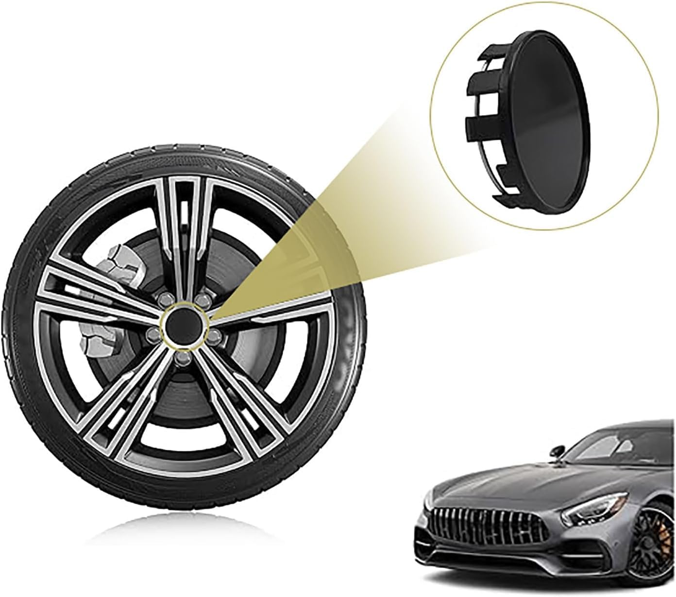 Car Wheel Hub Centre Caps, 4Pcs Universal Snap-In Rim Covers, Durable Snap-In Vehicle Rim Hub Caps, Car Wheel Centre Hub Caps Covers image number 5