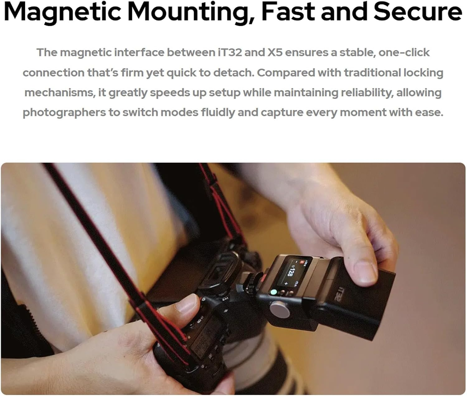 Godox IT32 TTL Camera Flash for Canon, Sony, Nikon, Fuji, Olympus Camera, Tochscreen Speedlight, 2.4G Wireless, GN18, Recycle Time 1.5S, Magnetic Interface, off Camera Flash for Wedding, Portrait