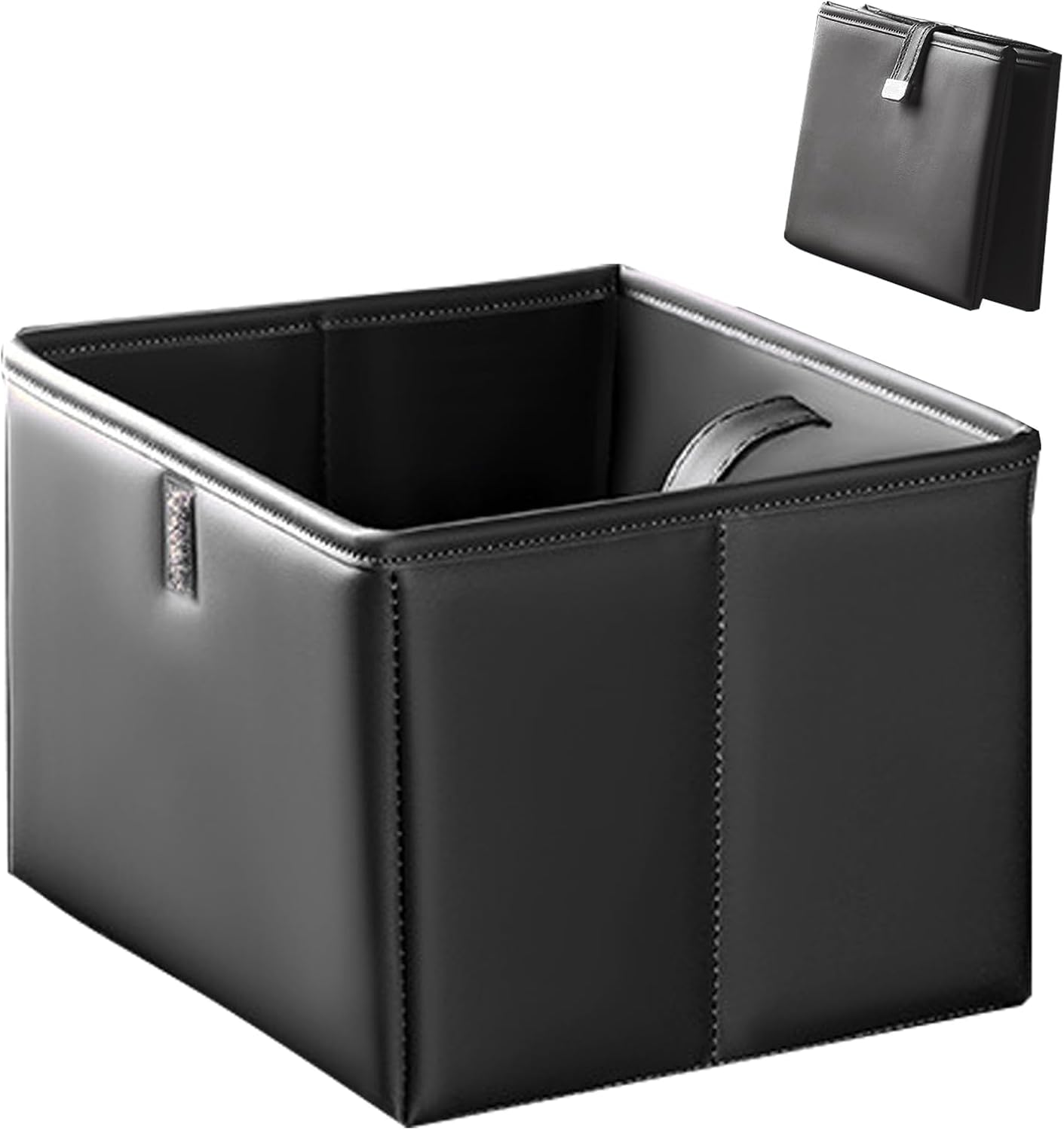 Foldable Car Trash Can with Trash Bags, 6L Large Capacity Hanging Waterproof Leakproof Trash Can Storage Car Rubbish Bin,Car Organizers and Storage for Home Office (Black)