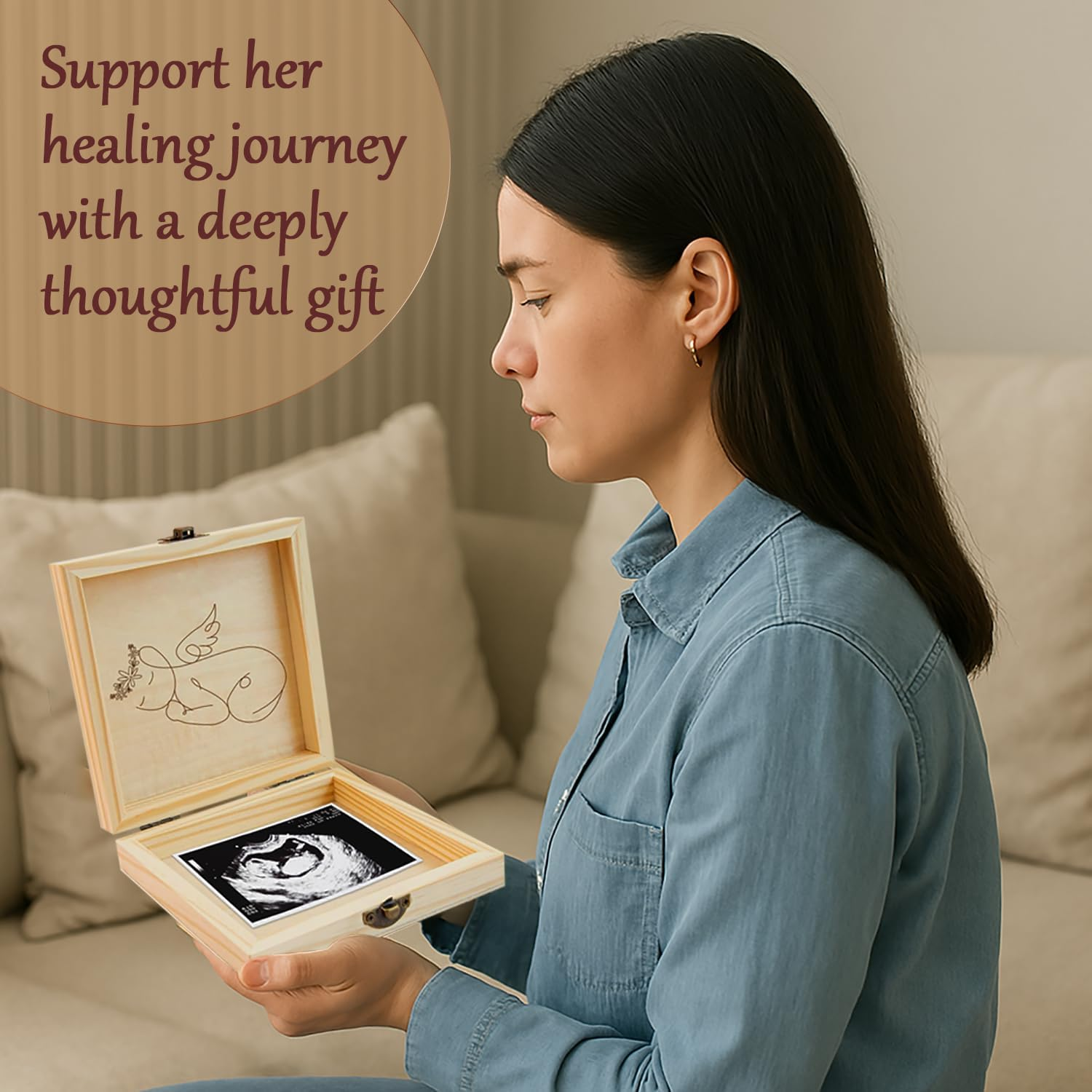 Miscarriage Memory Box, a Heartfelt Sympathy Gift for Mothers Loss of Baby, Wooden Keepsake Box, Remembrance Gifts Miscarriages, Infant Loss Memorial for Moms and Dads