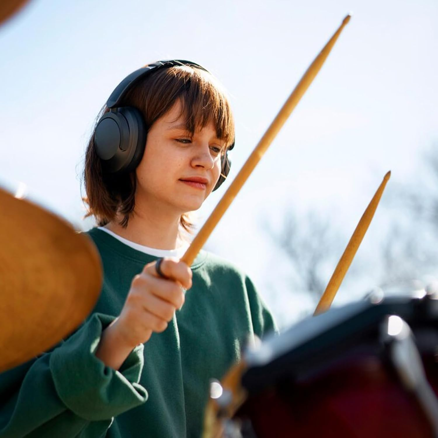 2 Pairs Drum Sticks 5A, Classic Wood Drumsticks, Anti-Slip Durable Professional Musical Instrument Percussion Instrument Practice Drum Stick image number 1