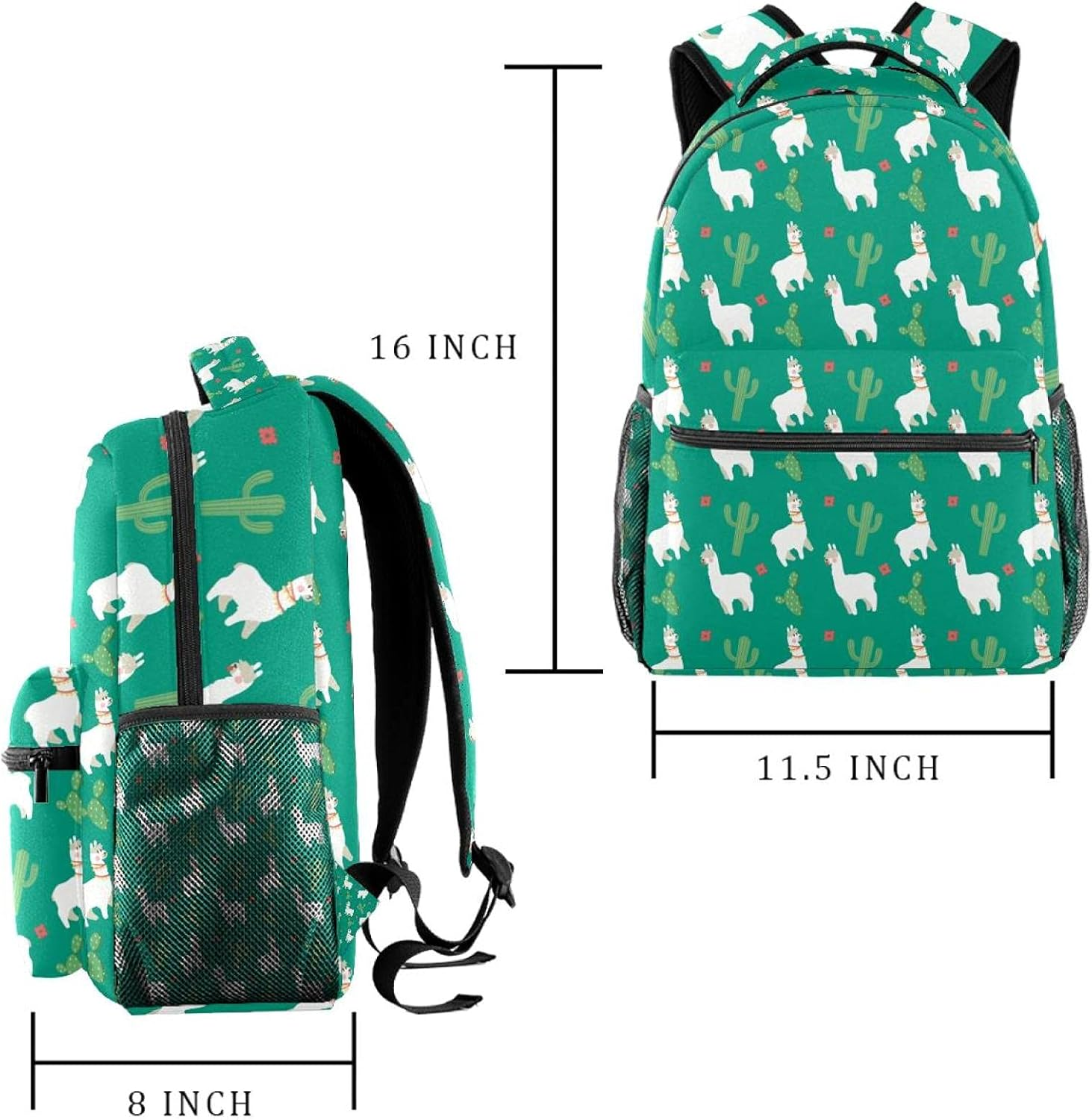 Herd Alpaca and Cactus Backpack Students Shoulder Bags Travel Bag College School Tote Backpacks image number 3