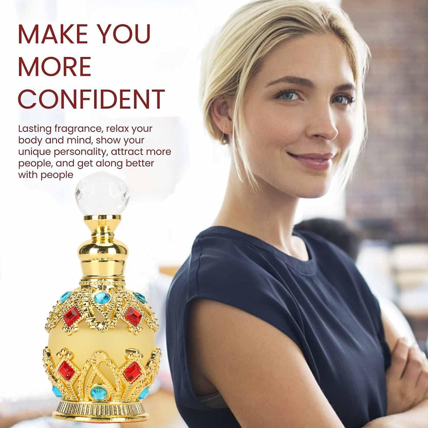 15Ml Arabian Perfumes for Women,Muslim Eau De Parfum Toilette Halal Dubai Retro Addictive Personal Fragrances Concentrated Long Lasting Perfume Essential Oil Floral Perfumes Arabes De Mujer image number 2