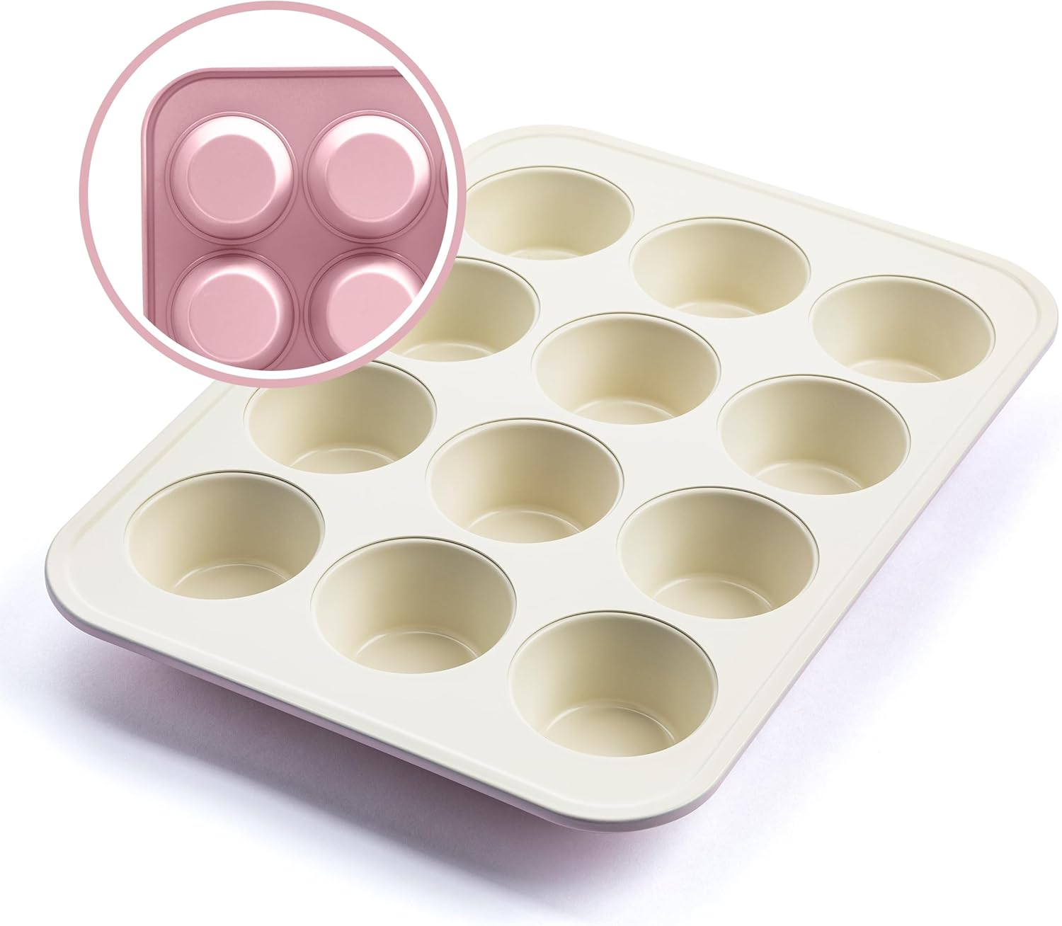 Greenlife Bakeware Healthy Ceramic Nonstick, 12 Cup Muffin and Cupcake Baking Pan, Pfas-Free, Pink image number 6