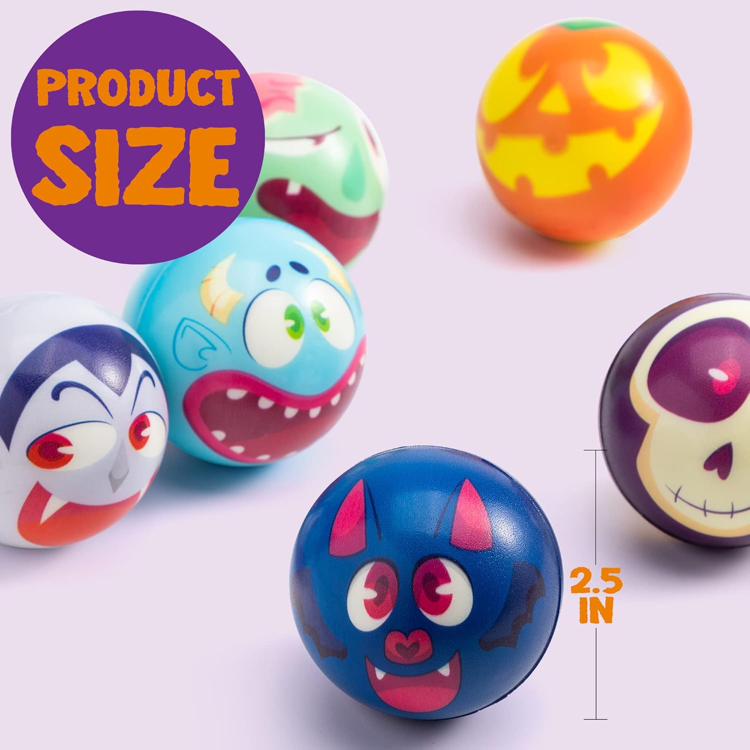 JOYIN 24 PCS Halloween Stress Balls Novelty Toys Balls Squishy Toys for Slow Release, Halloween Party Favors, Decoration Supplies, Party Bag Fillers