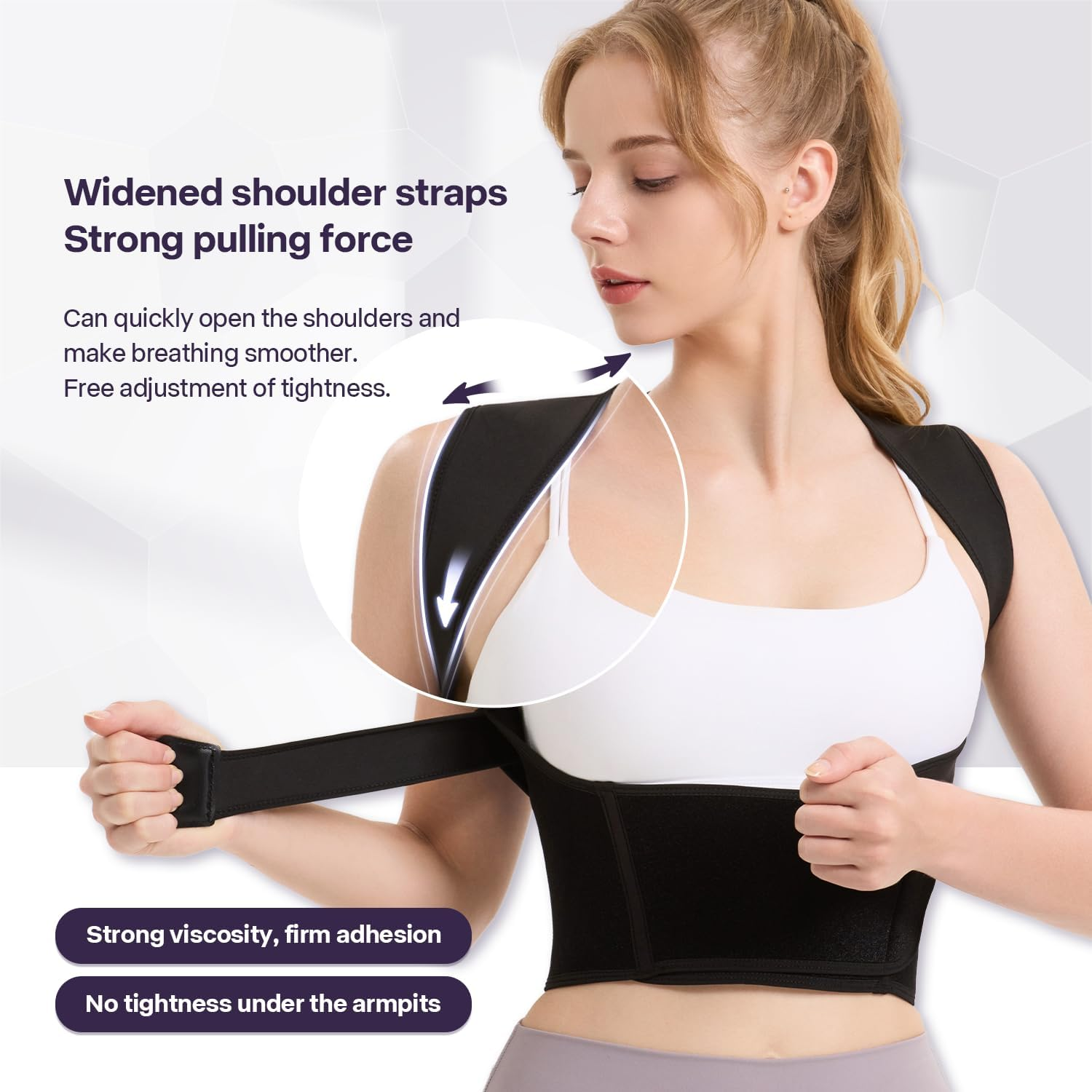 Posture Corrector for Women and Men, Adjustable Shoulder Posture Brace, Back Straightener Posture, Used for Middle and Upper Spine XXL