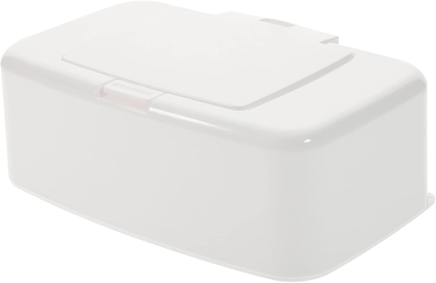 Portable Refillable Wipes Dispenser Box Lid White Plastic Household Travel Storage Organizer for Car and Desktop Use image number 1