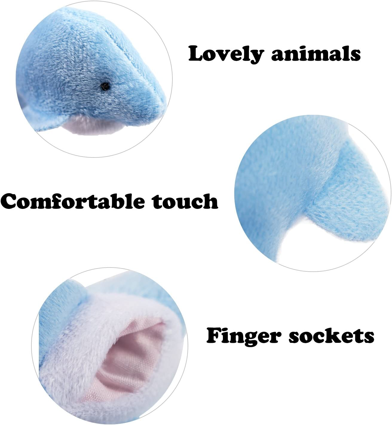 20Pcs Different Cartoon Animal Finger Puppets Soft Velvet Dolls Props Toys image number 4