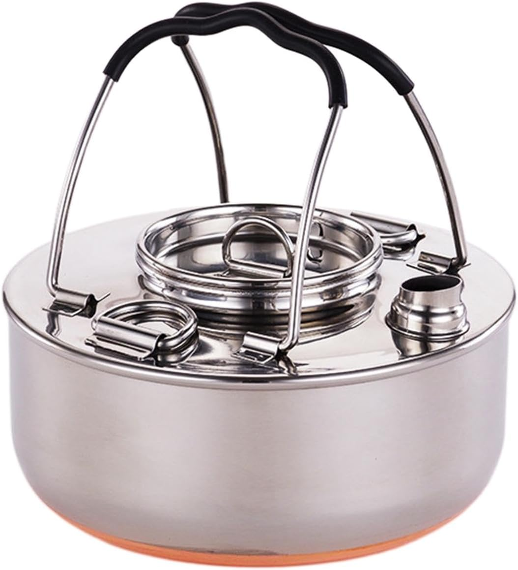 Camping Kettle Water Kettle Outdoor Campfire Coffee Tea Pot Teapot Camping Tea Kettle for Camp Barbecue Yard Picnics Hiking, 1.5L image number 6