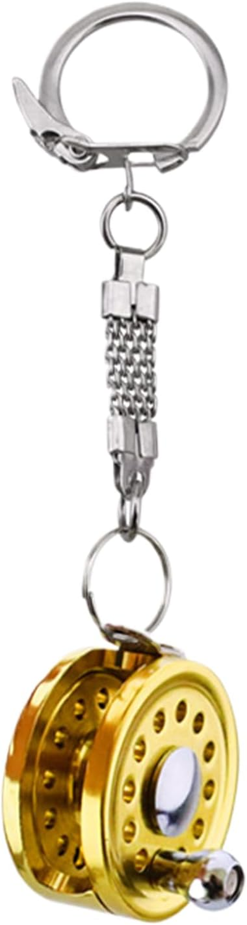 Bag Charm - Fishing Reel Metal Key Chain - Fishing Tackle Fidget Keychains - for Purse Handbag Wallet Phone Luggage Truck School Travel Party Office Home Angler Women Men