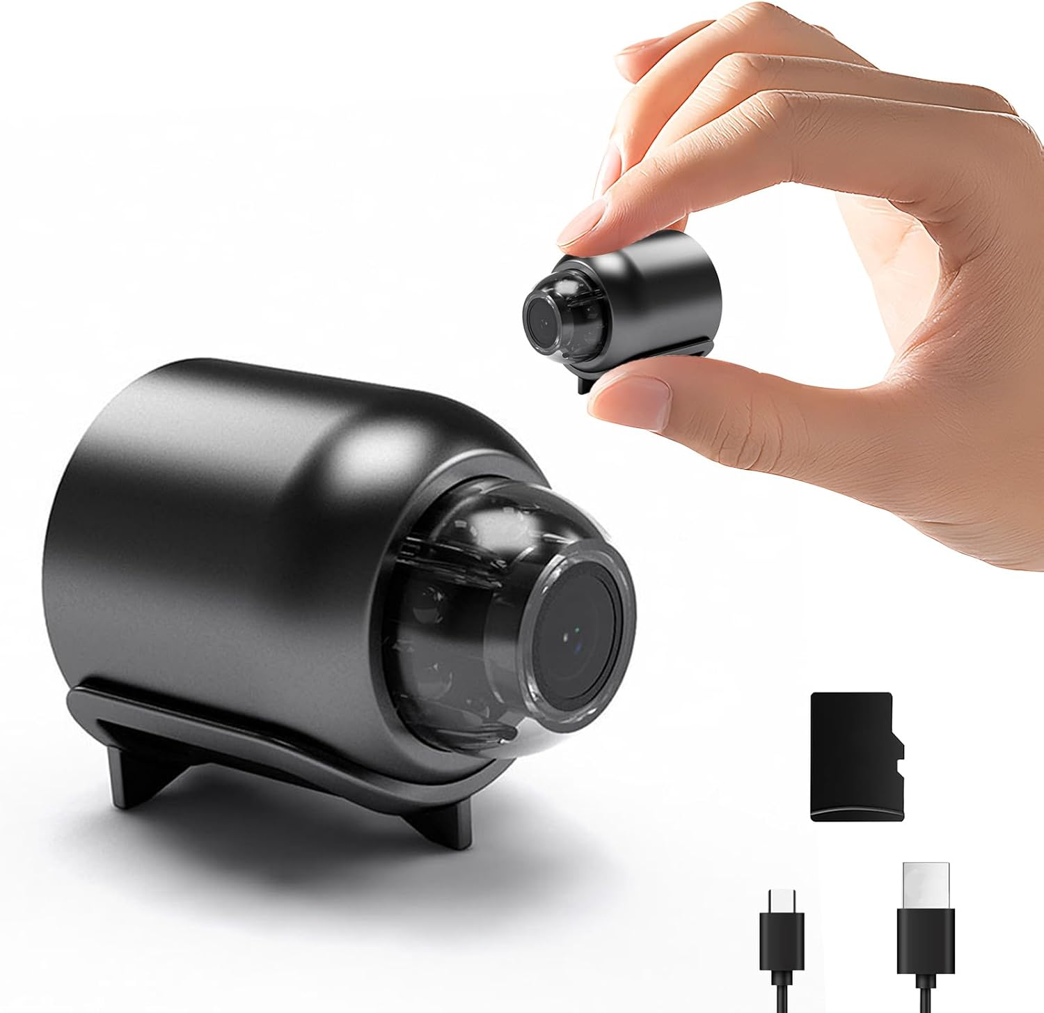 Mini Hidden Camera, Wireless Rechargeable Portable Security Camera, with Night Vision Wifi, Motion Detection, HD 1080P,Compact and Discreet Surveillance for Home, Office, or Travel (3Pcs Charging)