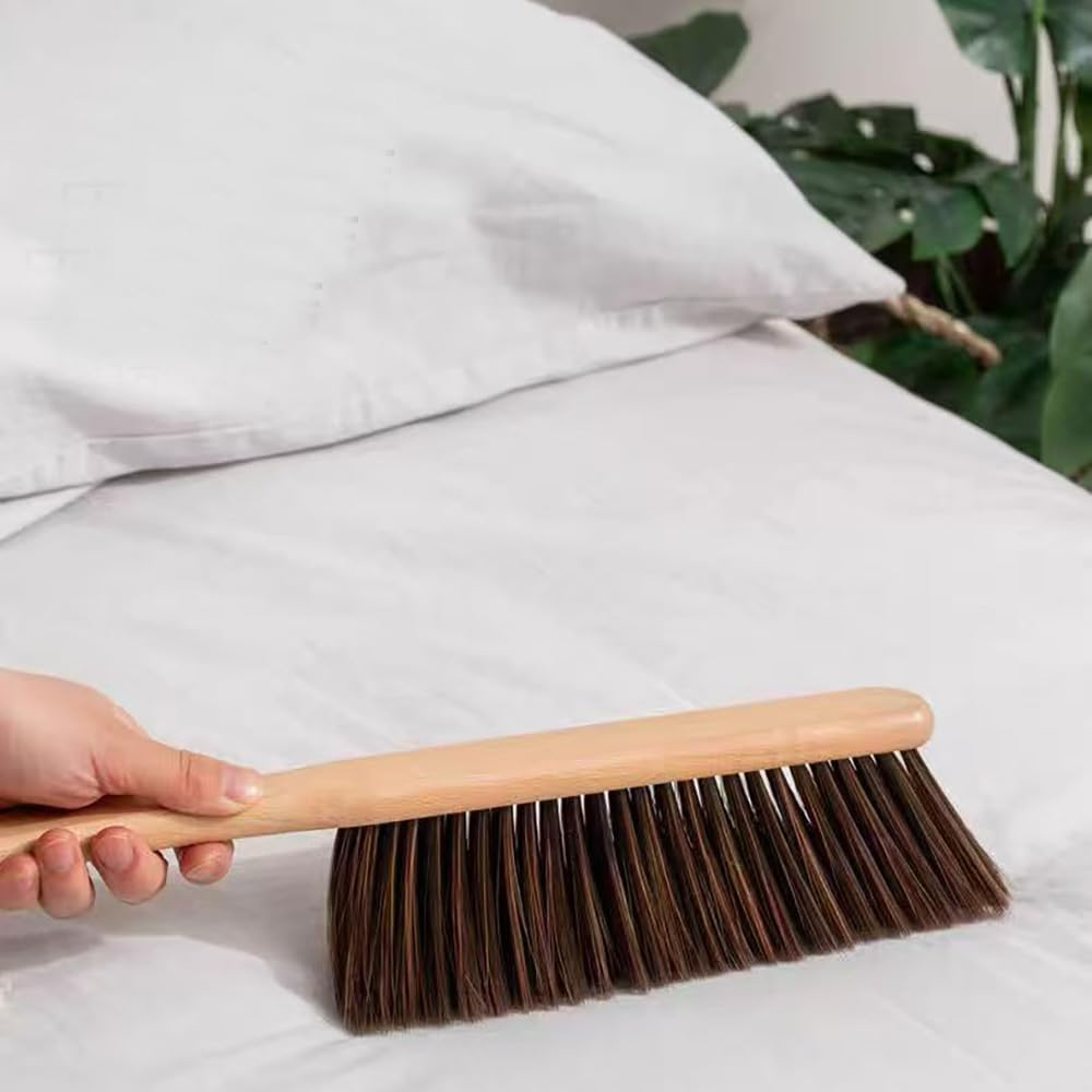 Pack of 2 Dusting Brush Wooden Handle Soft Bristles Cleaning Brush for Counter Bed Sofa Car Fireplace Clothing Household Cleaning Furniture Carpet image number 6