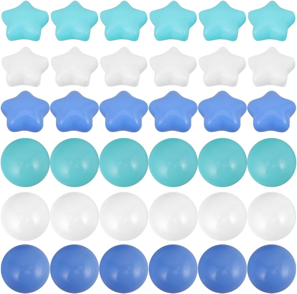 Totority 100Pcs 5 * 5 * 5Cm Toddler Crush Proof Plastic Balls Star Shaped Ocean Balls for Kids Water Play Party image number 3