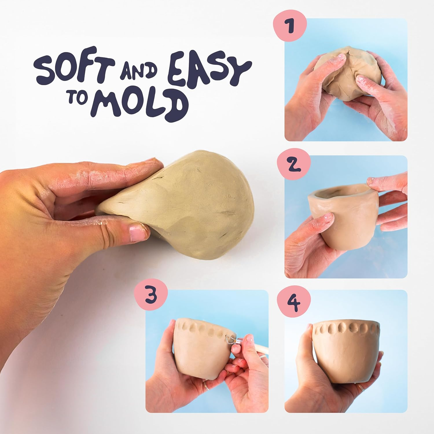 Sculpd Extra Clay Bag - 1Kg Air Dry Clay, Arts & Crafts image number 2