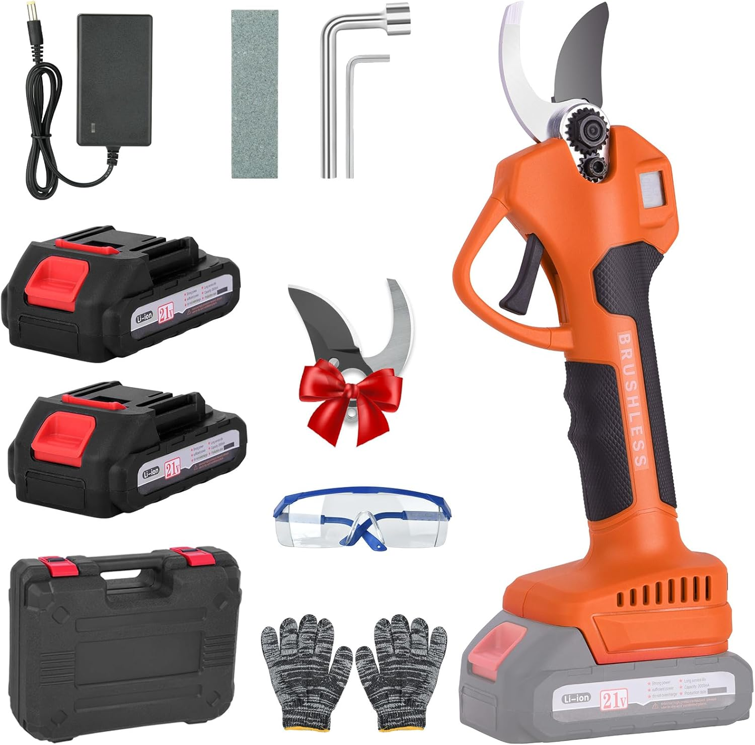 Electric Pruning Shears, Portable Cordless Electric Secateurs for Makita Battery, 30Mm (1.2Inch) Cutting Diameter with 2X Rechargeable 2AH Battery & 2X Blade, for Gardening Tree Pruning image number 3