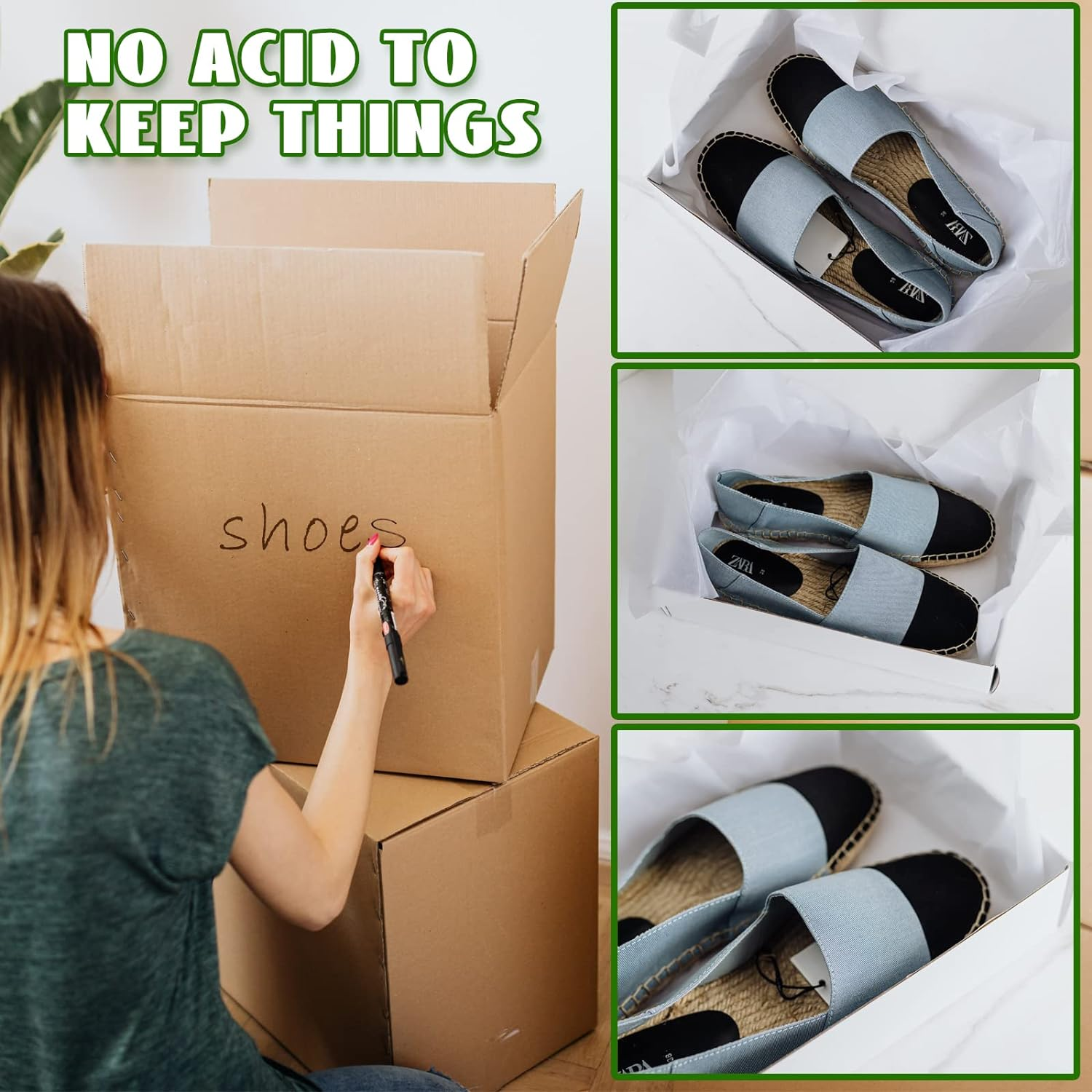 RYKOMO 100 Sheets 20 X 30 Inch Acid Free Archival Tissue Paper Unbuffered No Acid Paper White No Lignin Free Packing Tissue Paper for Preserving Clothing Storage Textiles Present Wrap