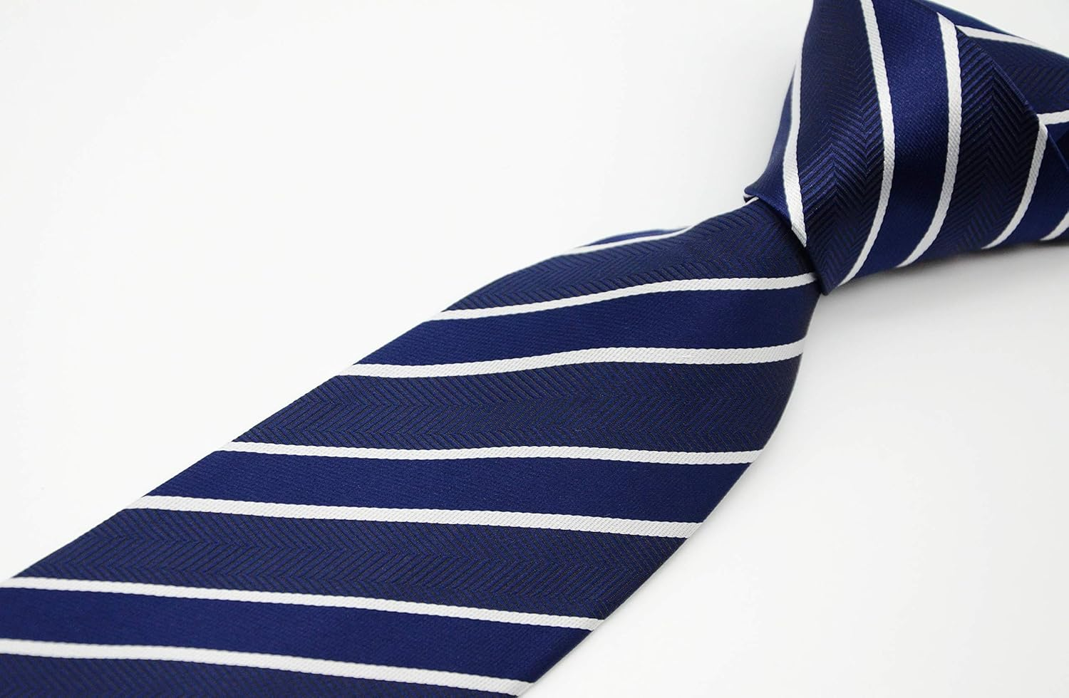 Geotae Zerun New Classic Men'S Striped Silk Tie Necktie - Black Vertical image number 7