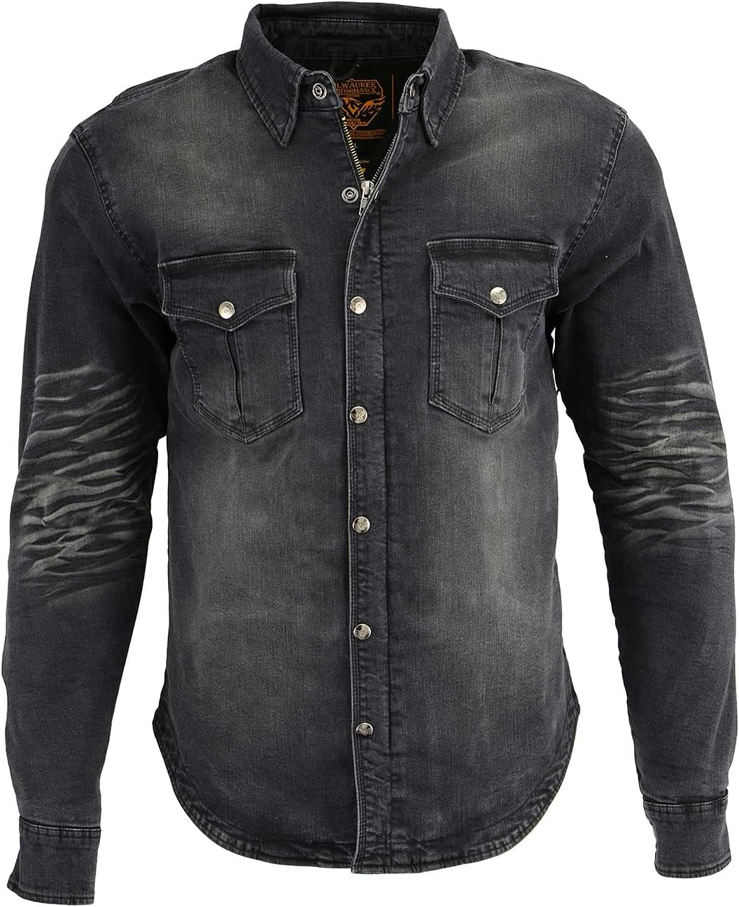 Milwaukee Leather MPM1620 Men'S Black Flannel Biker Shirt with CE Approved Armor - Reinforced W/Aramid Fibers - Medium image number 3