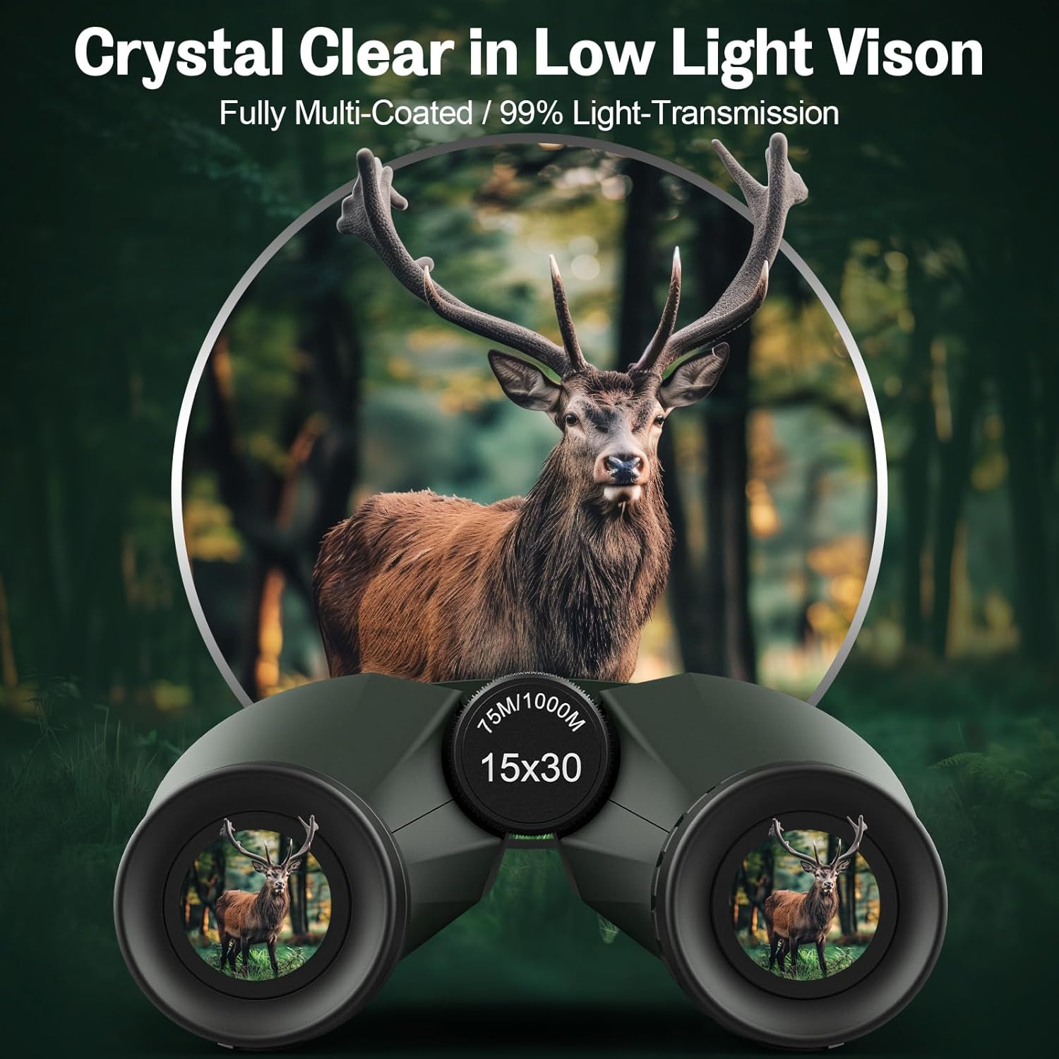 15X30 Compact Binoculars for Adults and Kids - Occer Large View High Powered Binoculars for Bird Watching - Lightweight Easy Focus Binocs with Low Light Vision for Hunting Cruise Ship Travel image number 5