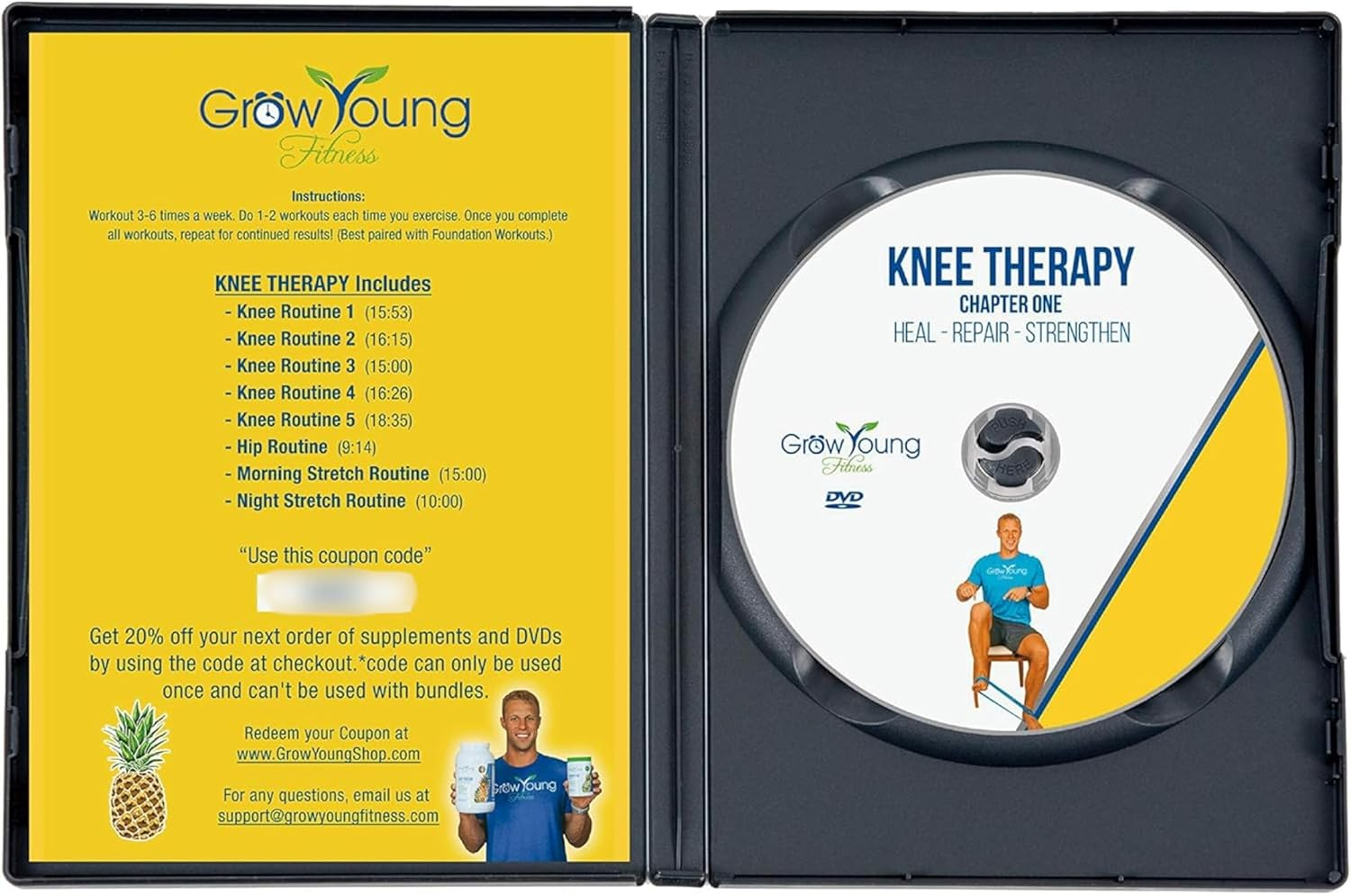 Grow Young Fitness Chapter One Knee Therapy for Seniors - Stretch and Strengthen Your Knees at Home - Simple, Safe, Effective Workout DVD for Elderly image number 1