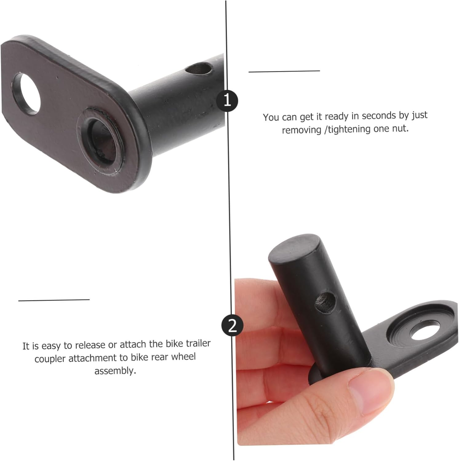 Anneome Baby and Pet Traction Head Bike Trailer Coupler Steel Hitch Quick Nut Tightening System image number 1