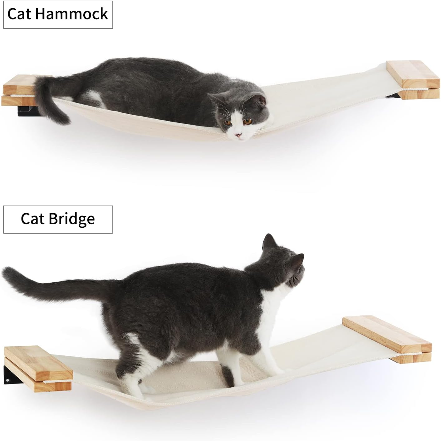 FUKUMARU Wall Furniture, 36 &times; 13 Inch Cat Hammock for DIY Shelves and Wall, for Most Kitten, Medium and Large Cats image number 4