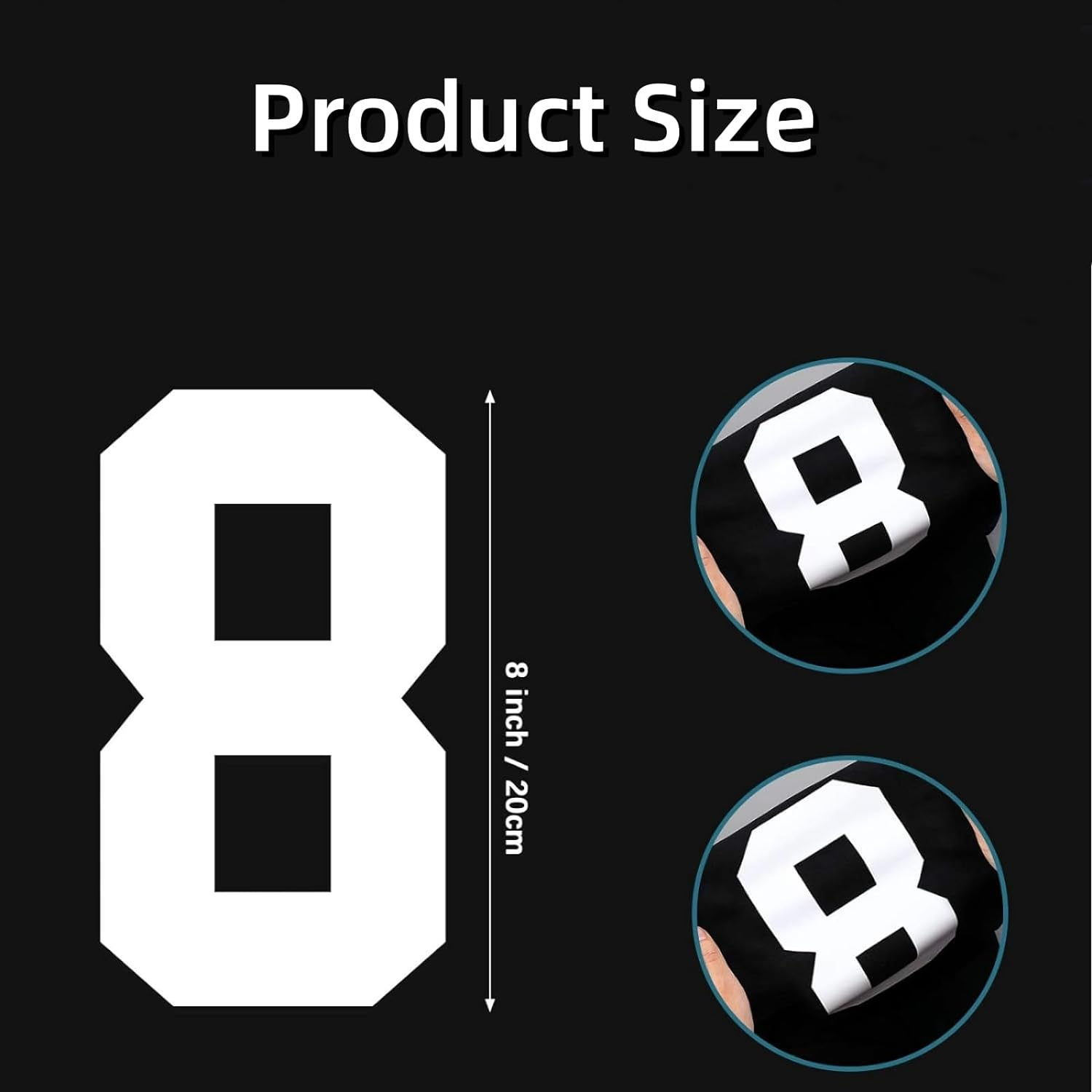 10 Pieces Heat Transfer Numbers, T Shirt Jersey Numbers, 0 to 9 Jersey Numbers for Team Uniform Sports T Shirt Basketball Baseball Football T-Shirts(White) image number 4