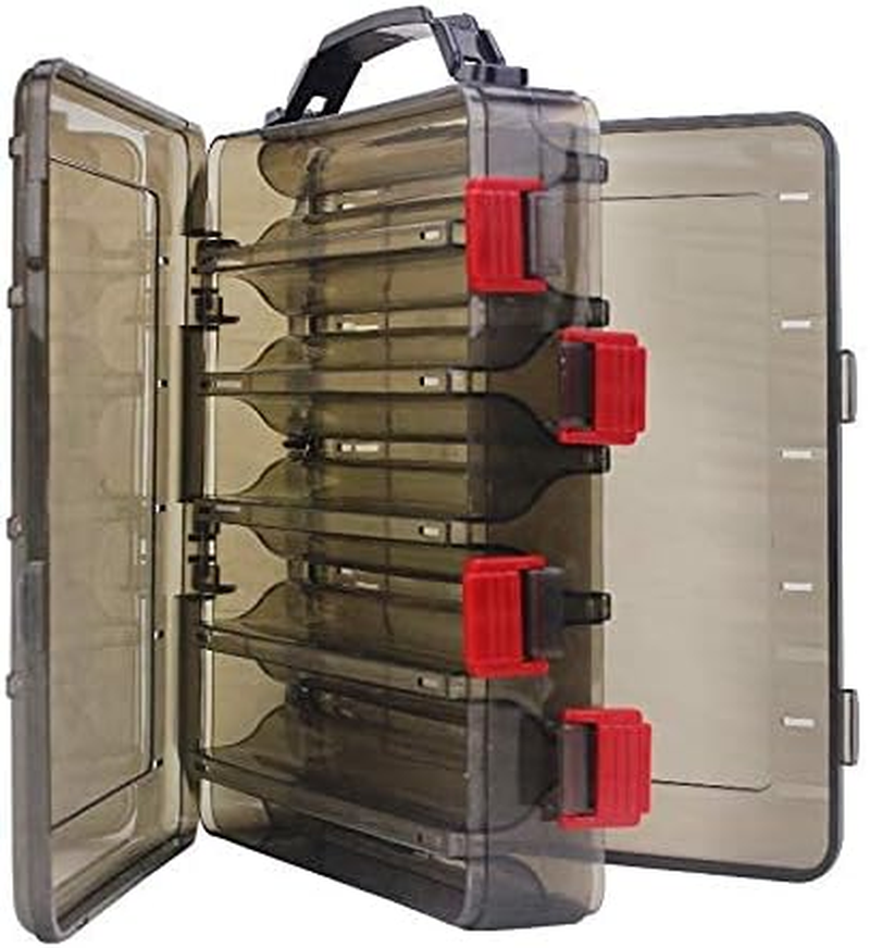 Origlam Fishing Lure Tackle Box, Fishing Tackle Storage Trays, Double Sided 10 Compartments Waterproof, Organizer Case Boxes Containers, for Vest Casting Fly Fishing image number 4