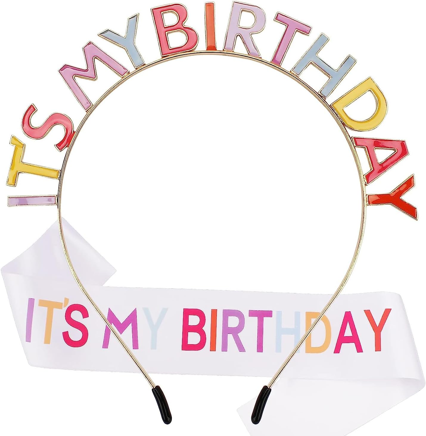 Chanaco Birthday Sash Birthday Girl Headband Set Birthday Crown Tiara Birthday Girl Sash Birthday Crowns for Women Happy Birthday Decorations Birthday Gifts for Women