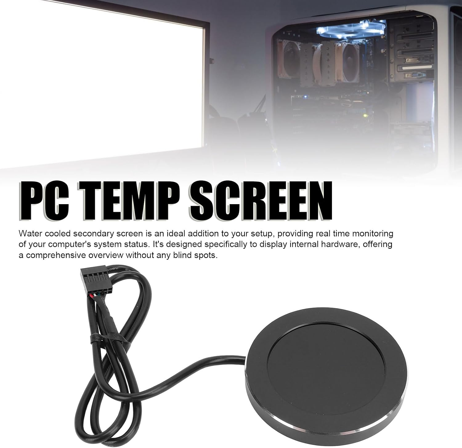 2.1" AIO Display Screen, Computer Temp Monitor CPU Cooler LCD Display for CPU Liquid Cooler, 480X480 round PC Sensor Panel for PC Computer Accessories image number 4