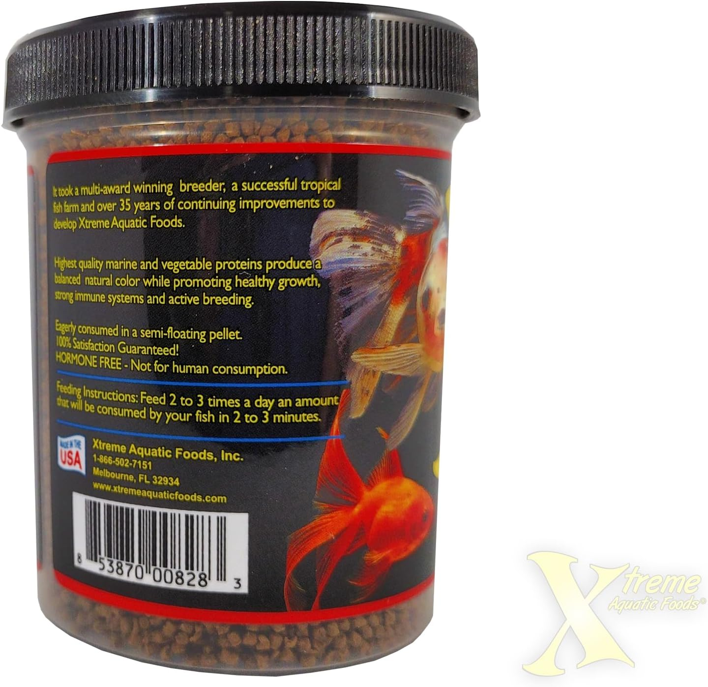Xtreme Aquatic Foods Goldfish Peewee 1.5Mm Semi-Floating Pellets Fish Food 142 Grams (5Oz) image number 6