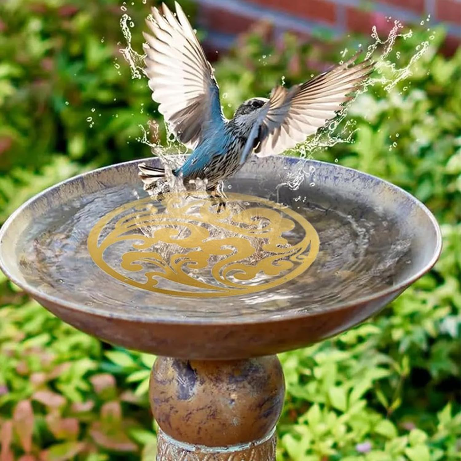 Yharnamite Copper Bird Bath Purification Disk, Pure Copper Cleaning Disk, Safe Water Tool, Natural Algae Control Accessory for Pond, Balcony, Outdoor image number 3