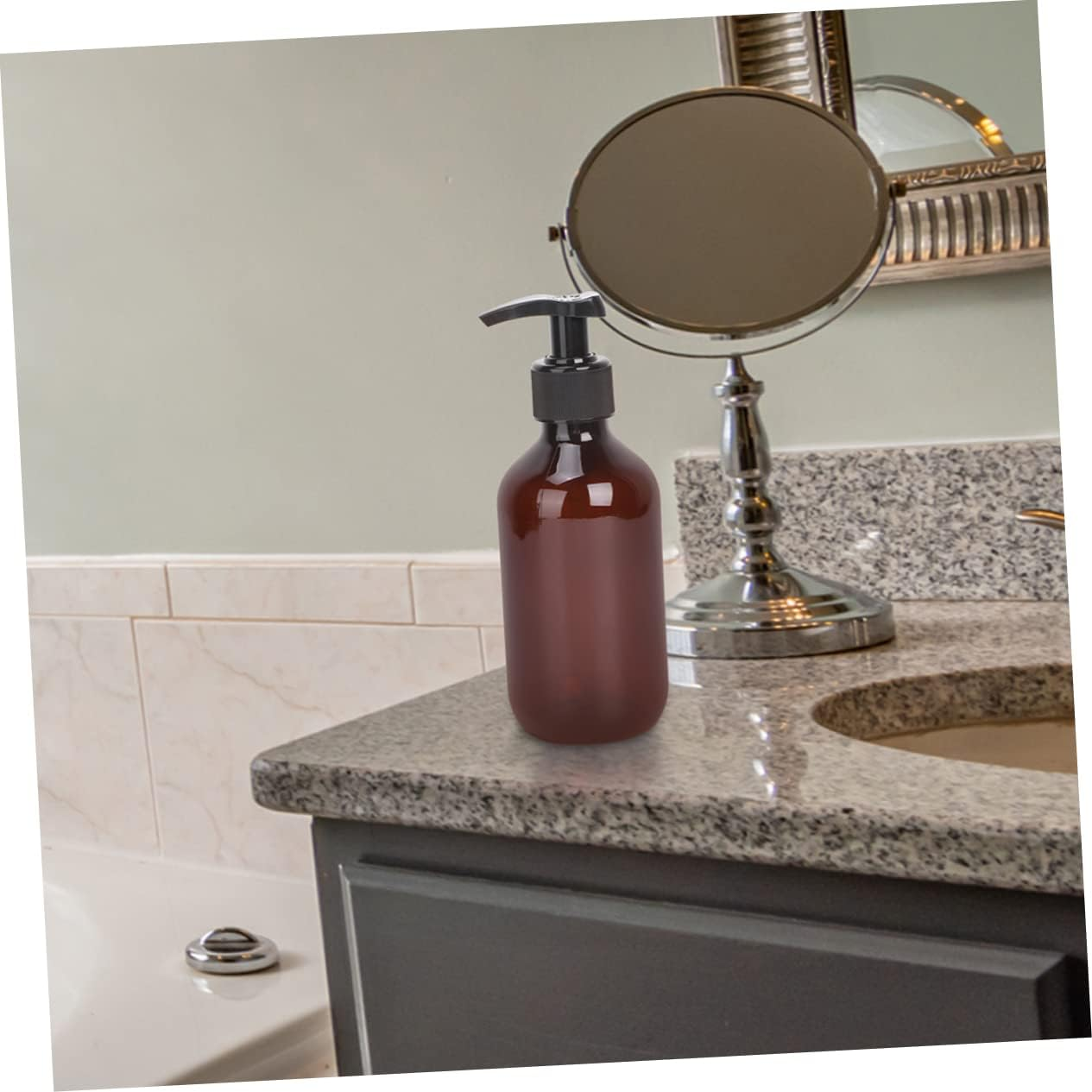 HONITANO 5Pcs 500Ml Brown Sub Packaging Bottles Refillable Cosmetic Dispensers for Shampoo Lotion Hand Soap Travel Bathroom Use image number 3