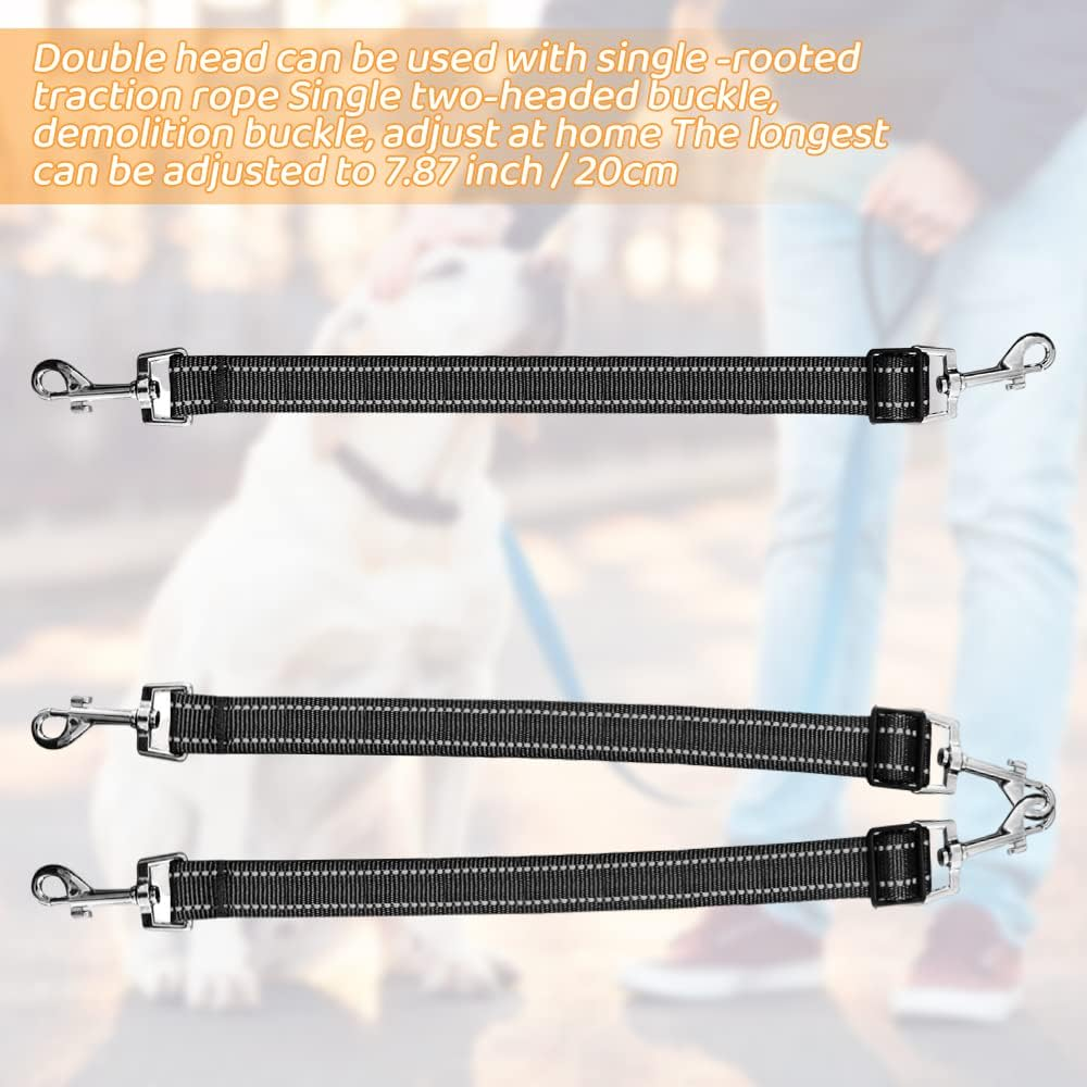 JVHLOV 5 Pcs Dog Collar Connector, Adjustable Reflective Pet Collar Leash, for Dog Harness to Collar Safety Clip image number 5