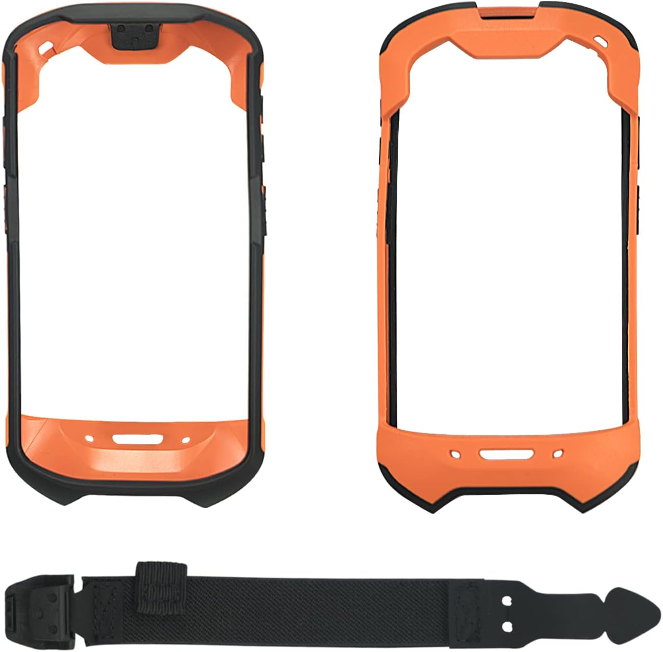 Protective Cover Case Rugged Boot with Hand Strap for Zebra TC51 TC52 TC56 TC57 Tc510K,Case for Handheld Barcode Touch Mobile Computer,Scanner Accessories (Orange) - Black image number 2