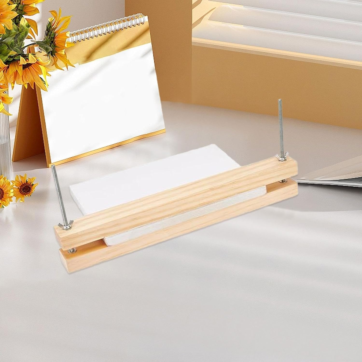 Dickly Wooden Book Press Bookbinding Supplies Book Binding Tool, Paper Press, for Home DIY Bookbinding image number 4