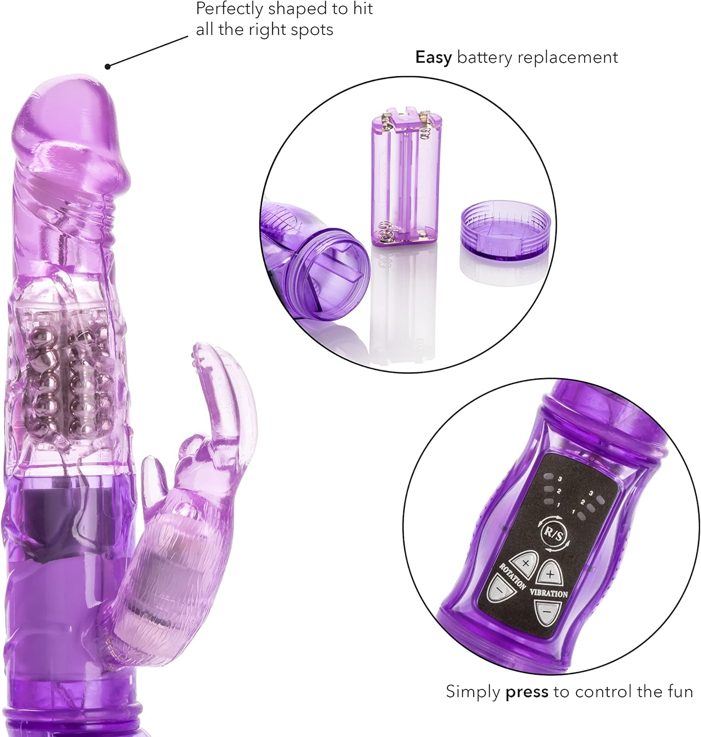California Exotic Novelties Petite Jack Rabbit Vibrator, Purple - Pink image number 3
