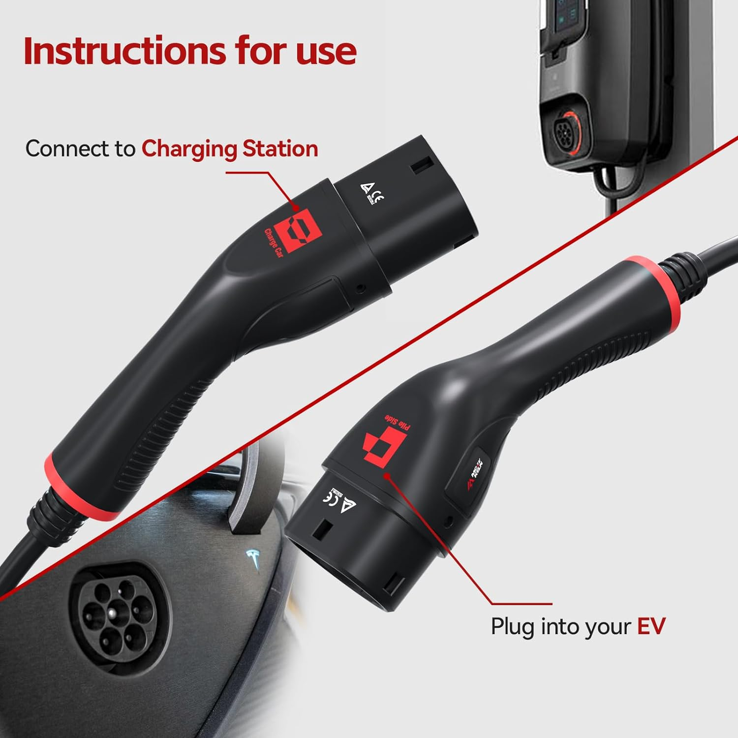 MCEVKELN Type 2 to Type 2 EV Charging Cable 7Kw 10M - Electric Vehicle Charger| 1 Phase | 32A | 10M TPU Cable Compatible with Tesla/Byd/Bmw/Mg/Kia image number 5