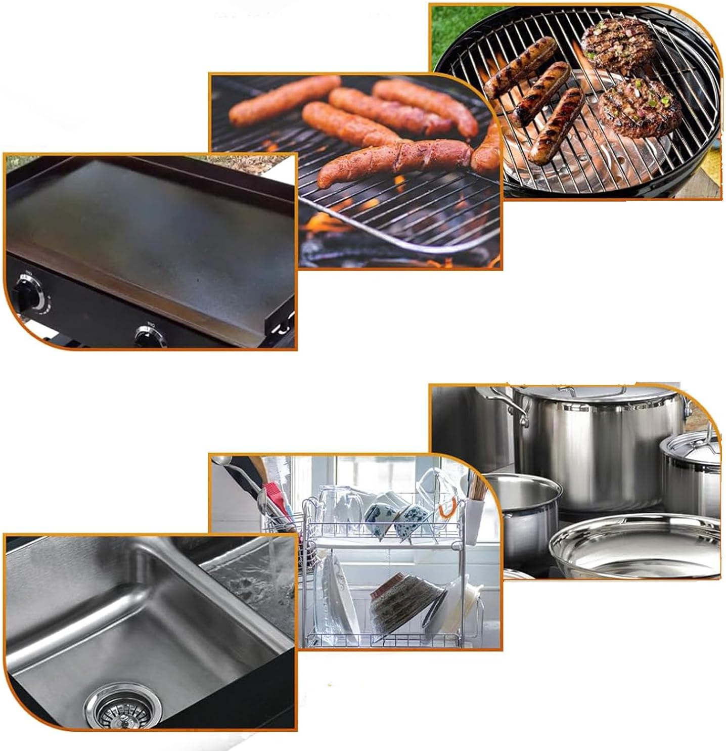 Heavy Duty Grill Cleaning Kit for Flat Top Griddle Commercial Grade Scraper & Stone Cleaner with Handle, Cast Iron Care & Maintenance Tools, Outdoor Cooking & Barbecue Accessories image number 2