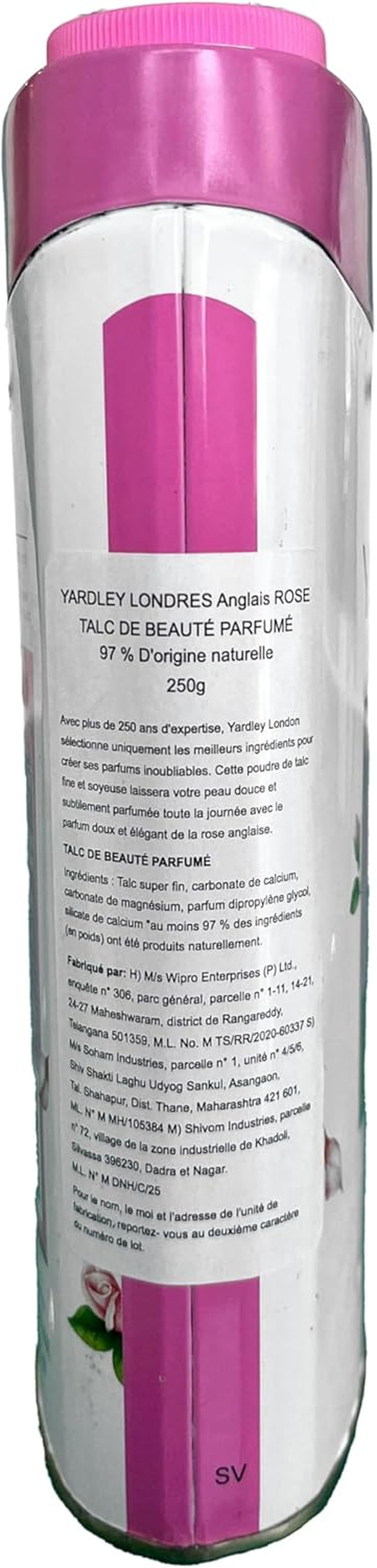 Yardley English Rose Perfumed Talc, 250 G image number 5