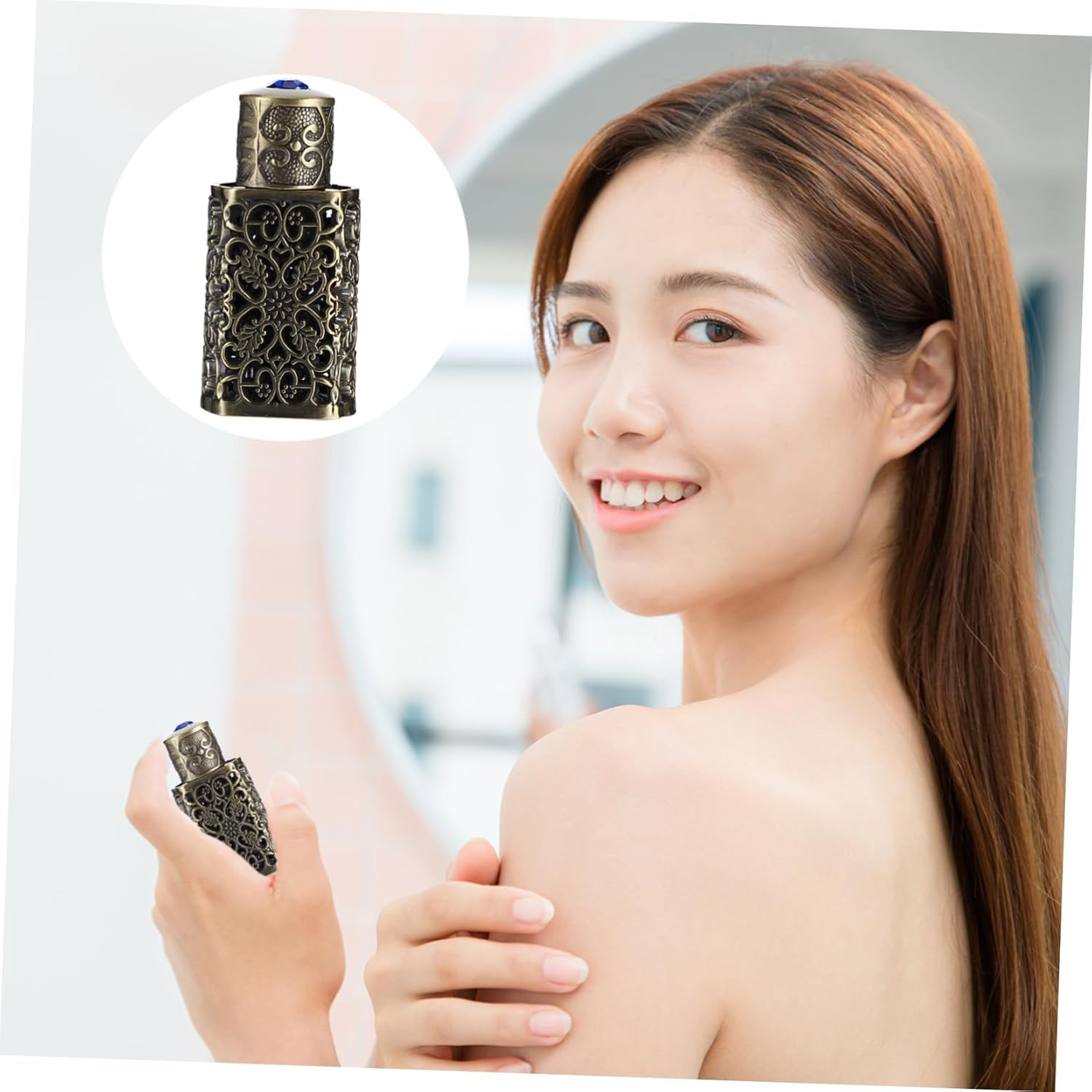 2Pcs Metal Essential Oil Bottle Spray Bottle for Perfume Leakproof Travel Toiletries image number 1