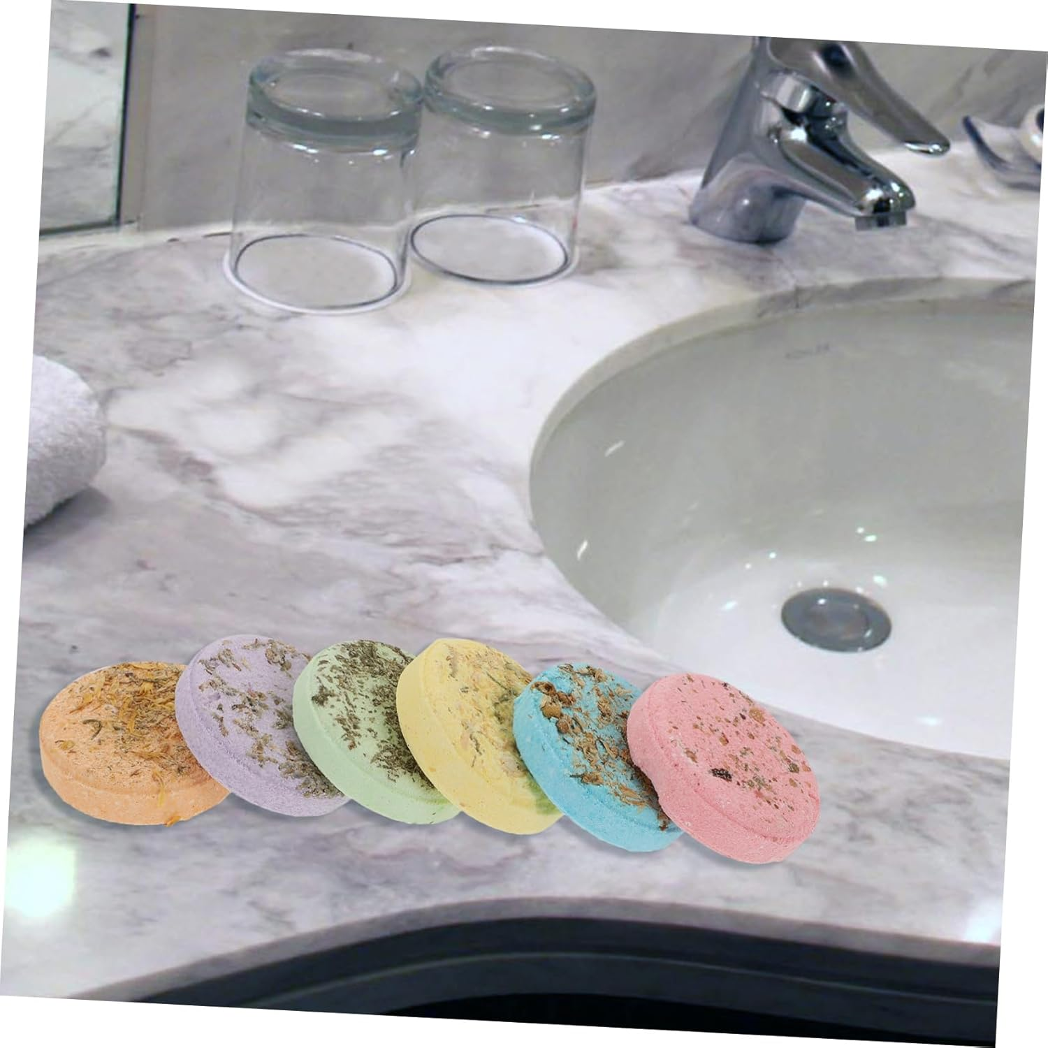 DEARMAMY 6Pcs Steamers Essential Oils 45G Each Jasmine Mint Lavender Orange Ocean Rose Scents Relaxation Tablets for Women and Men For image number 4