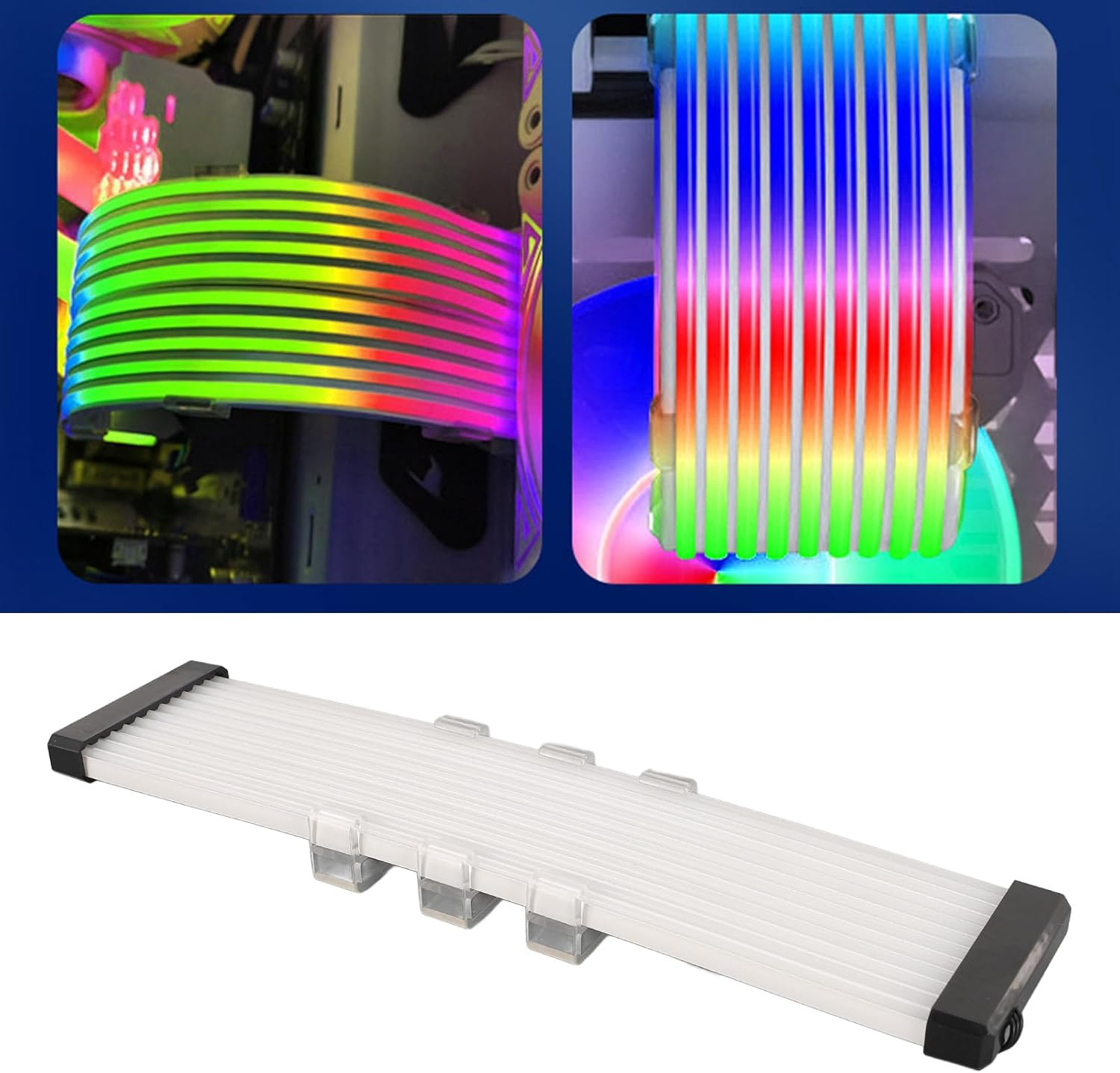 ARGB Motherboard Cable, RGB PSU Cables LED Strips, Multi Interface, Amazing Visual Effects, Flexible and Easy Installation, Widely Compatible with for Aura (X12 Wide (For 24 Pin