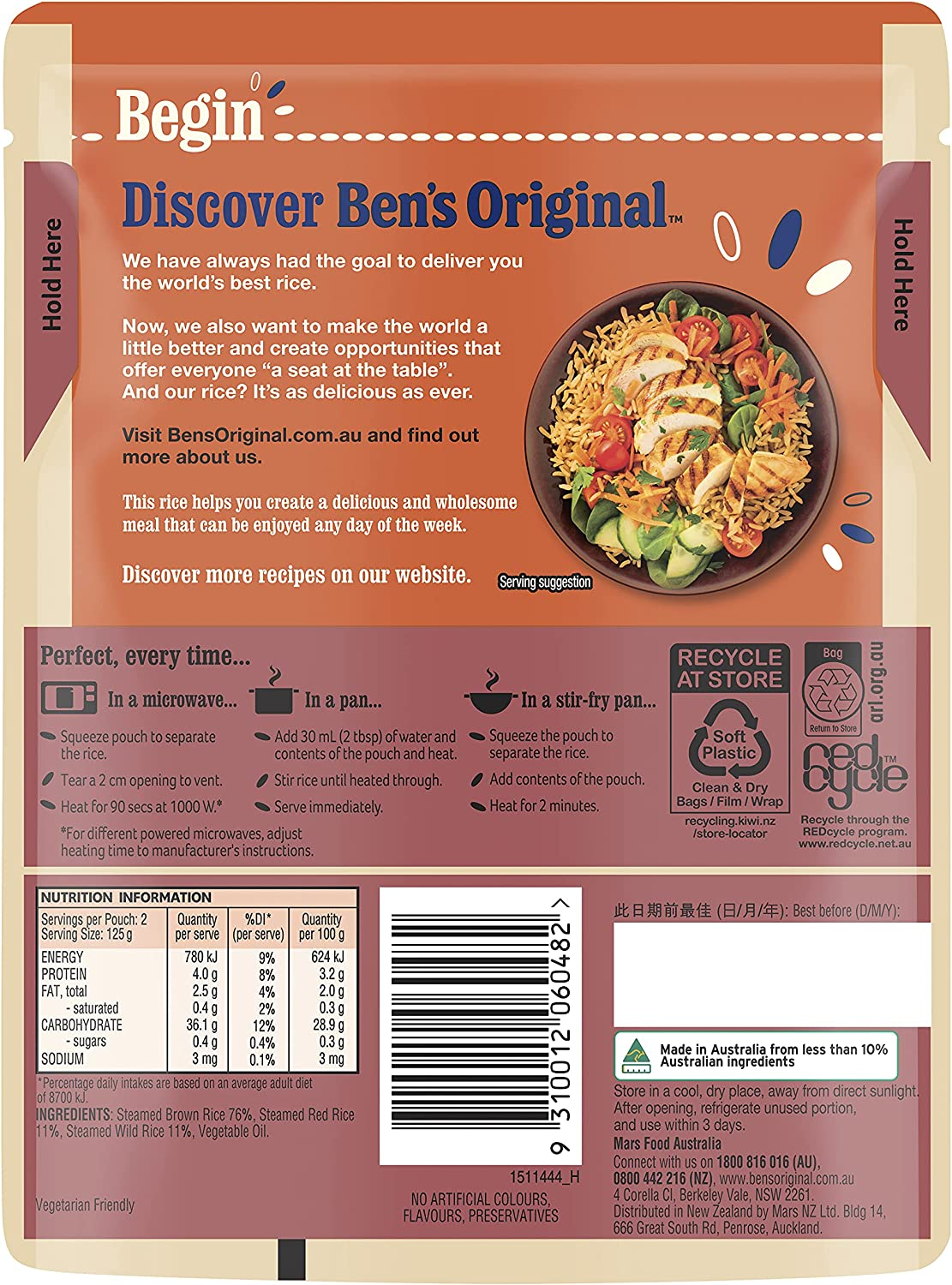 Mars Food Ben'S Original Brown Red and Wild Rice Medley 6X250G image number 5