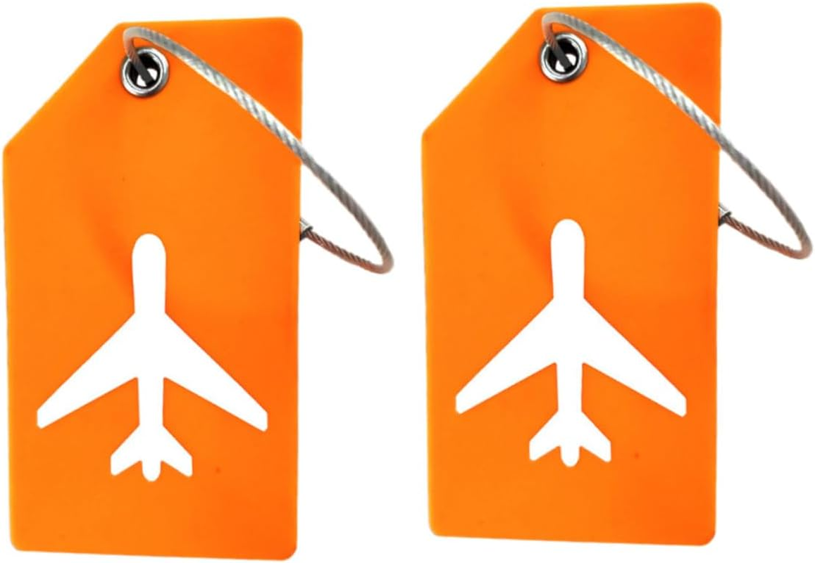 GAXIRE 2Pcs Rubber Luggage Tag Label with Address Card Holder Skid-Resistant Travel Suitcase Tags for Bags Backpacks Briefcases Random Colors Random Color image number 5