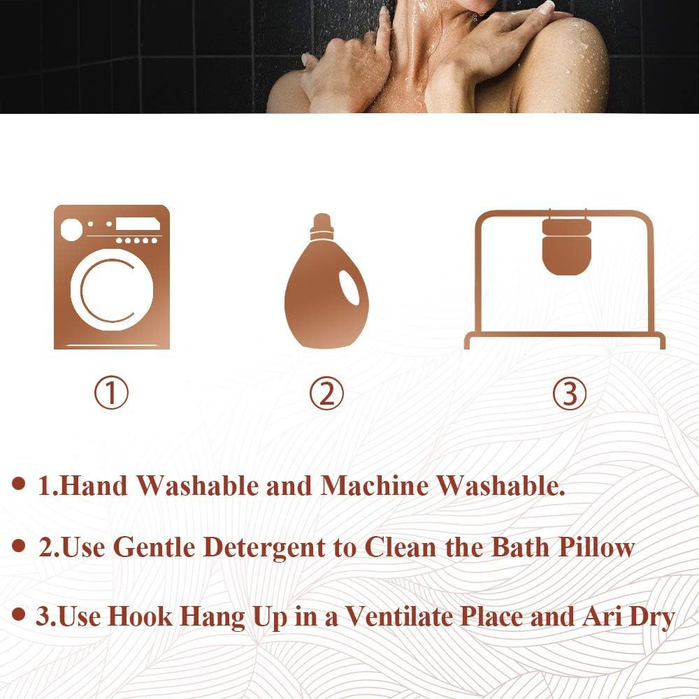 Spa Bath Pillow-Luxury Bathtub Cushion Head,Neck,And Shoulder Support with Six Non-Slip Strong Suction Cups image number 3
